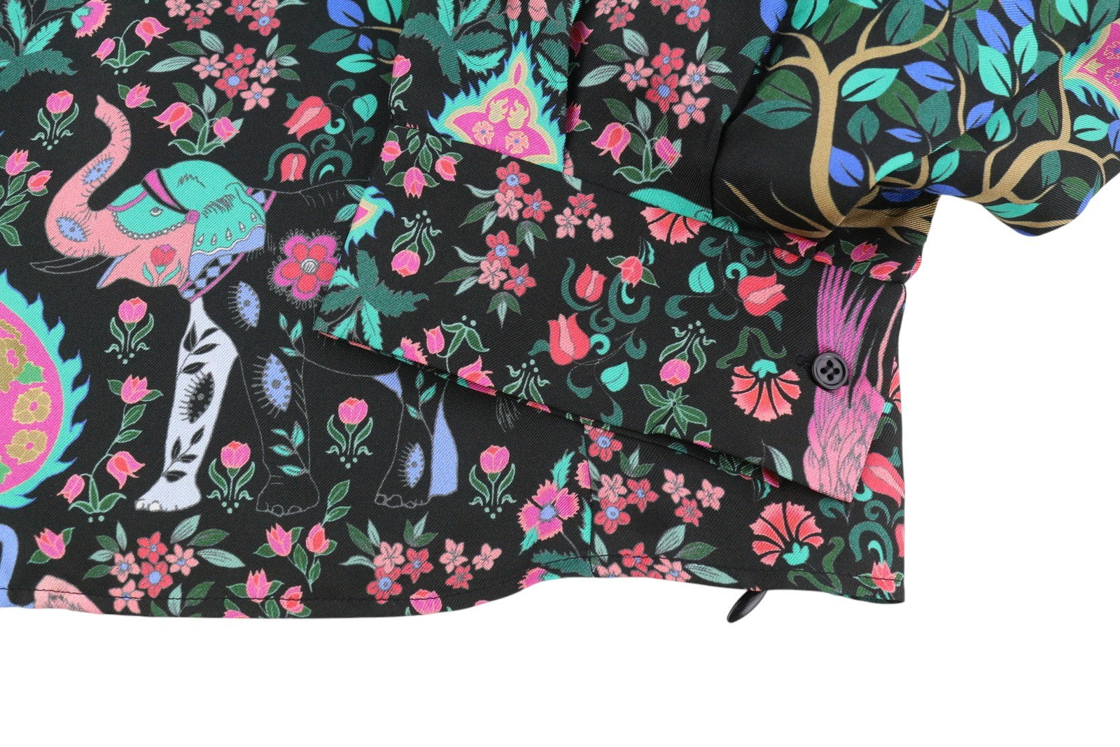 SANDRO Women Blouse 0 XS Colourful Silk Square Neckline Cropped Balloon Sleeve