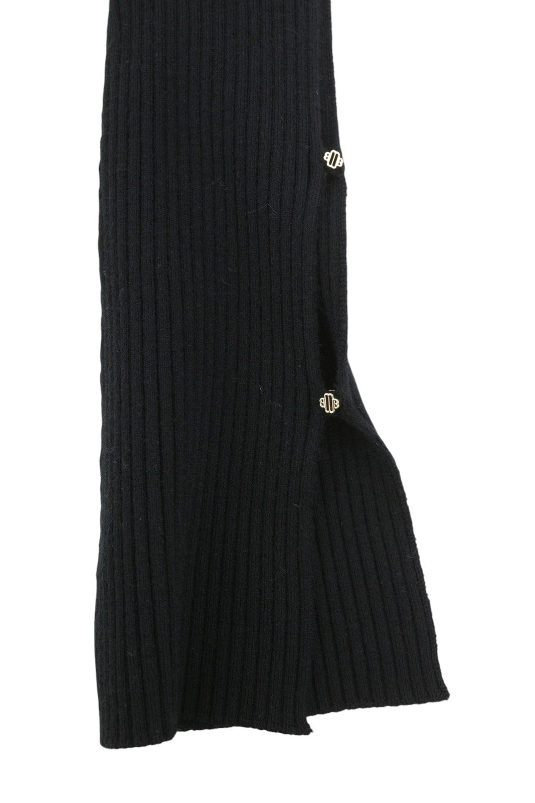 MAJE Modo Women Jumper 1 S Black Wool Blend Close-Fitting Openwork Sleeve RRP215