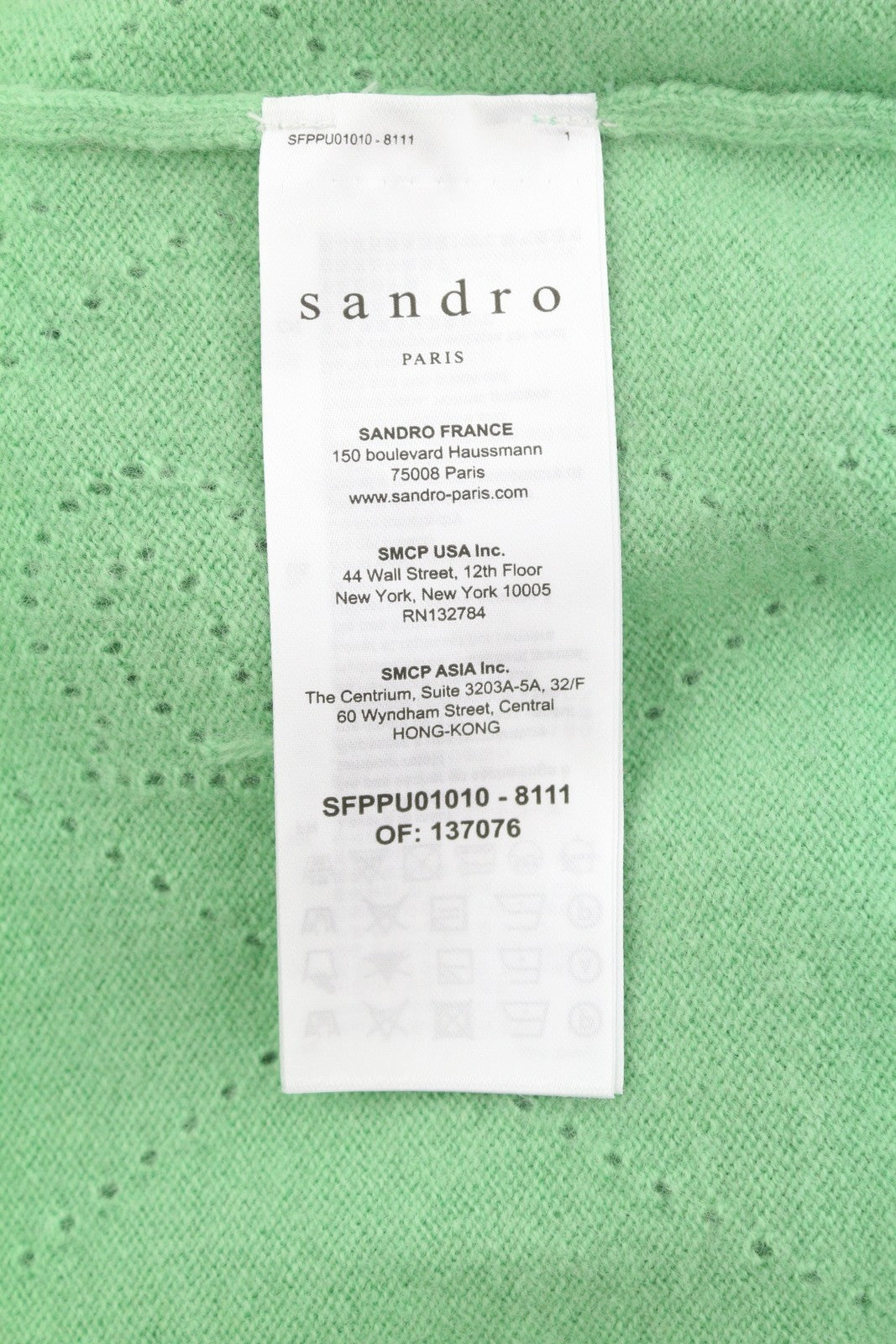 SANDRO Joseph Women Jumper 0 XS Green Wool Cashmere Knit Soft V-Neck RRP255