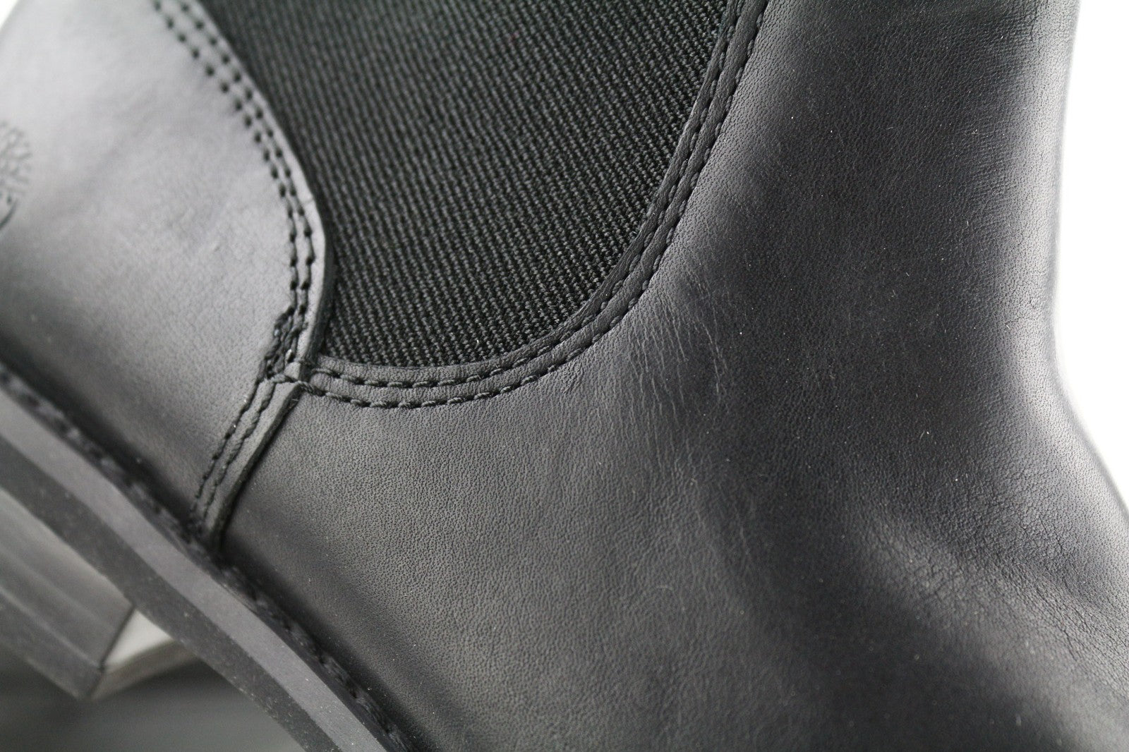 TIMBERLAND A1KHL Women's EU37.5 UK4.5 Black Leather Side Panel Boots Pull Tab