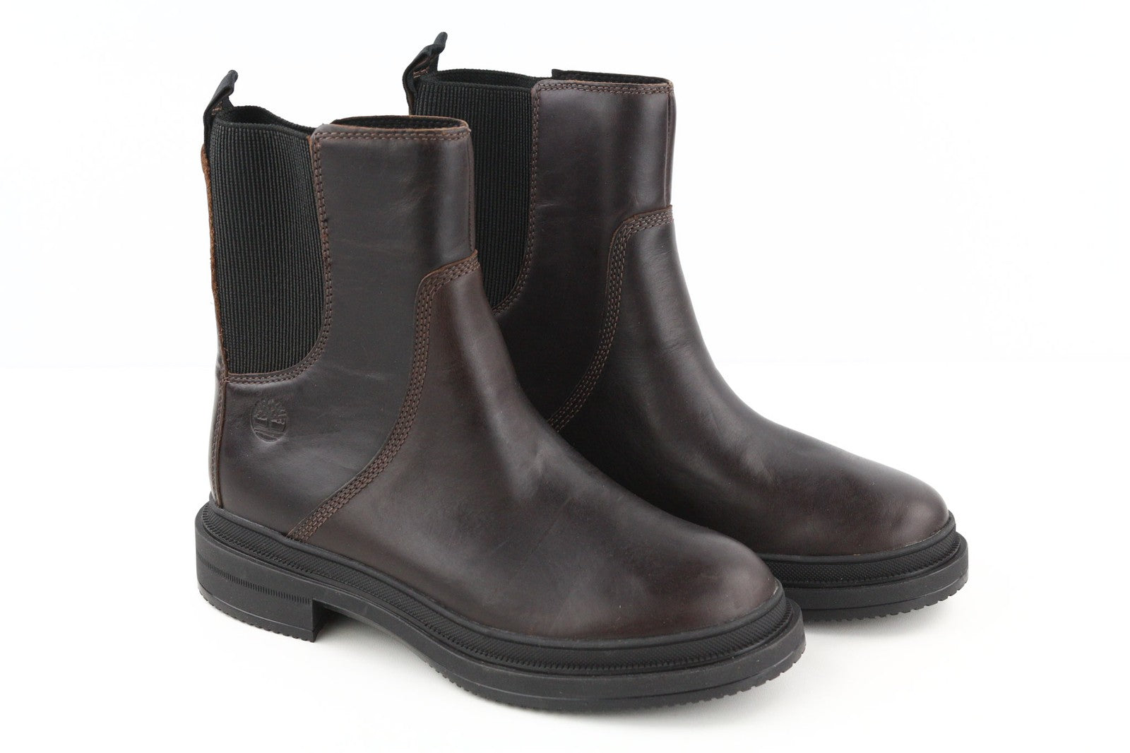 TIMBERLAND A2589 Women's EU37 UK4 Dark Leather ReBOTL Side Panel Boots Pull Tab