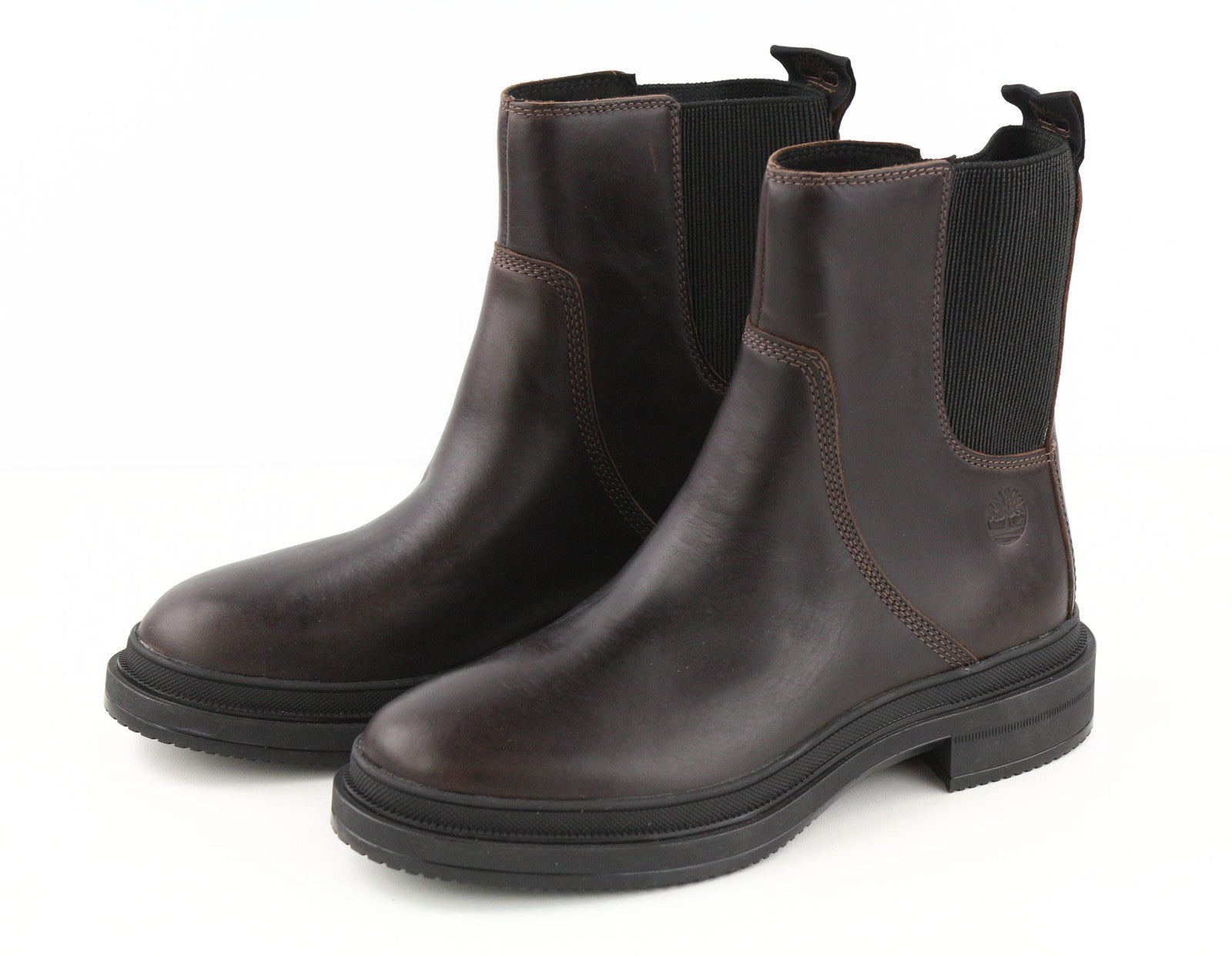 TIMBERLAND A2589 Women's EU37 UK4 Dark Leather ReBOTL Side Panel Boots Pull Tab