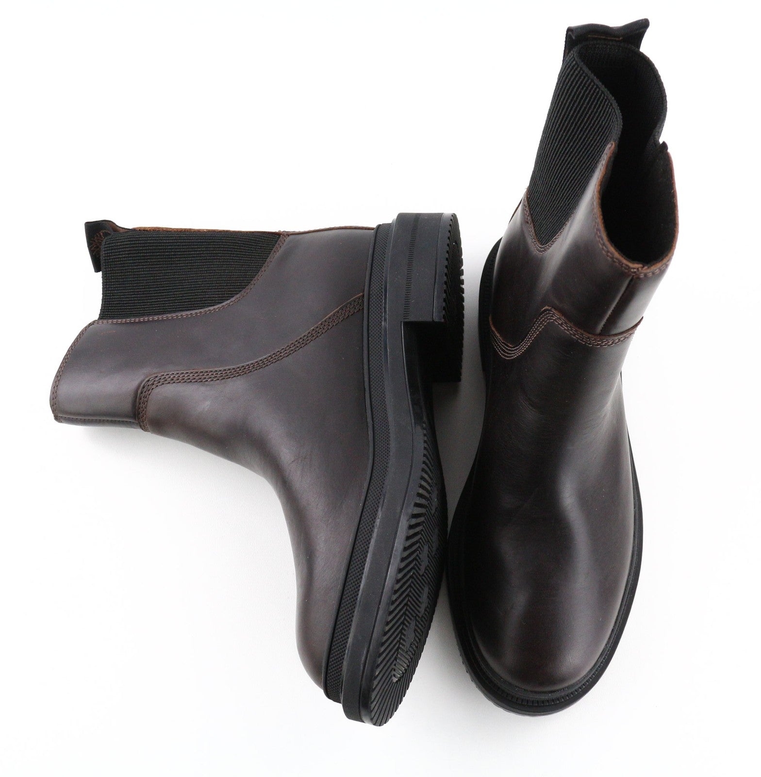 TIMBERLAND A2589 Women's EU37 UK4 Dark Leather ReBOTL Side Panel Boots Pull Tab