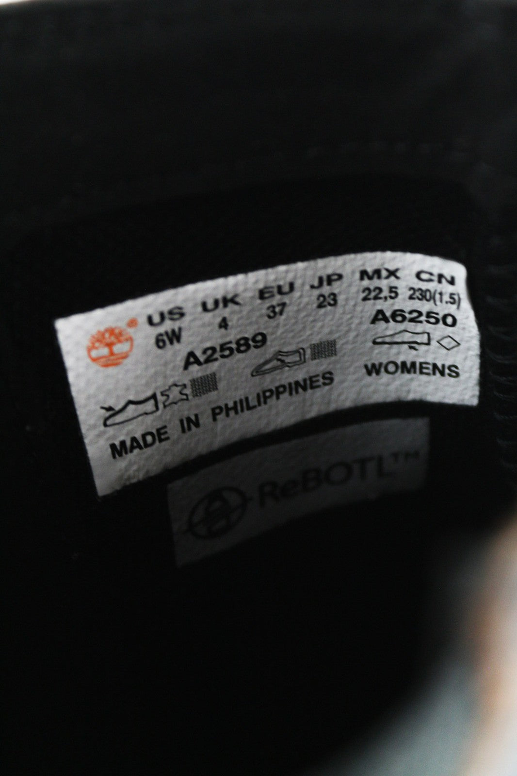 TIMBERLAND A2589 Women's EU37 UK4 Dark Leather ReBOTL Side Panel Boots Pull Tab