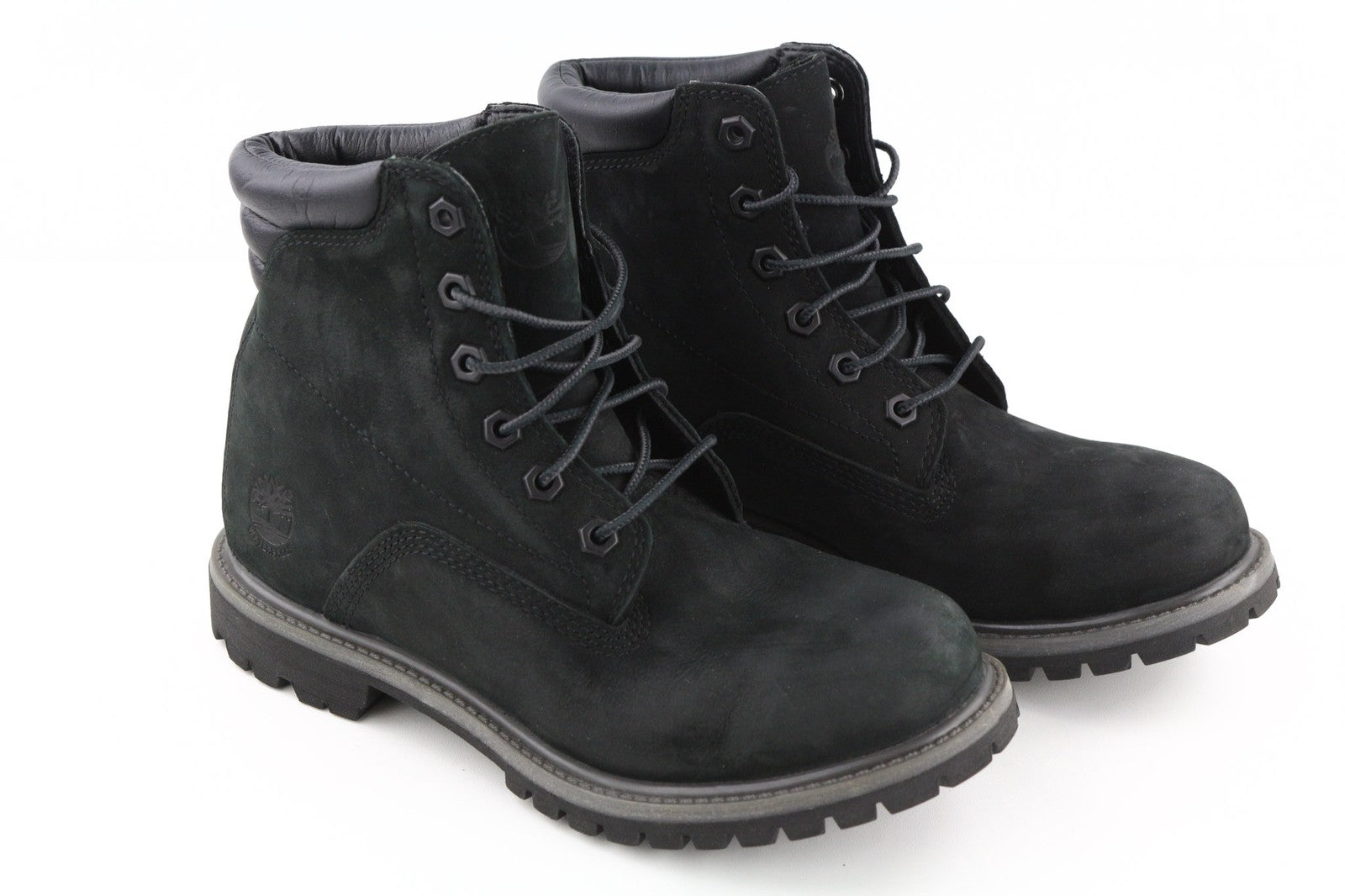 TIMBERLAND A17VM Women's EU38.5 UK5.5 Black Leather Lace Up Waterproof Boots