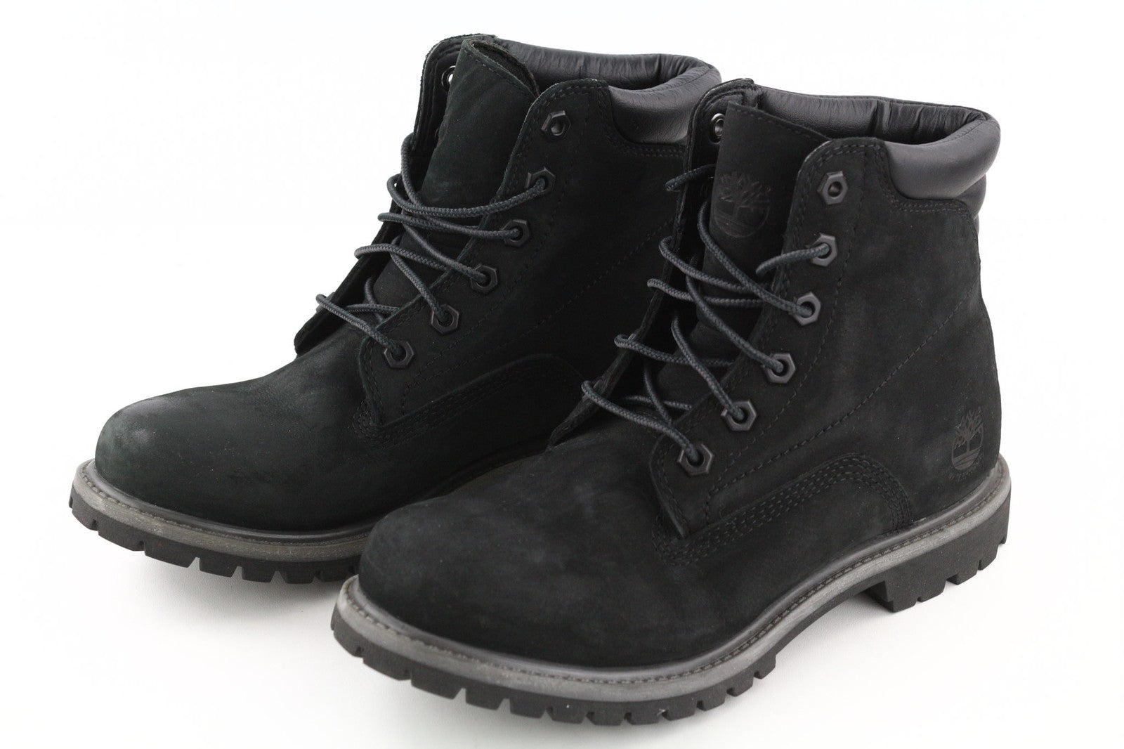 TIMBERLAND A17VM Women's EU38.5 UK5.5 Black Leather Lace Up Waterproof Boots