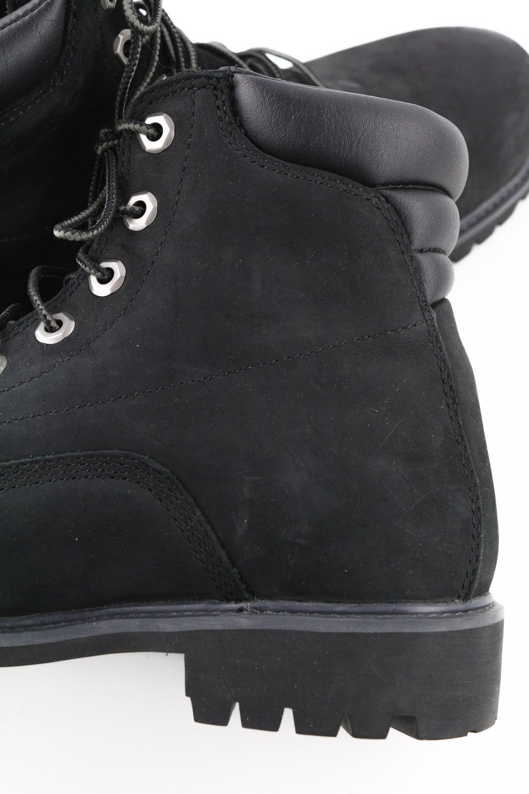 TIMBERLAND 6939R Men's EU41 UK7 Black Leather High-Top Boots Lace Up Round Toe