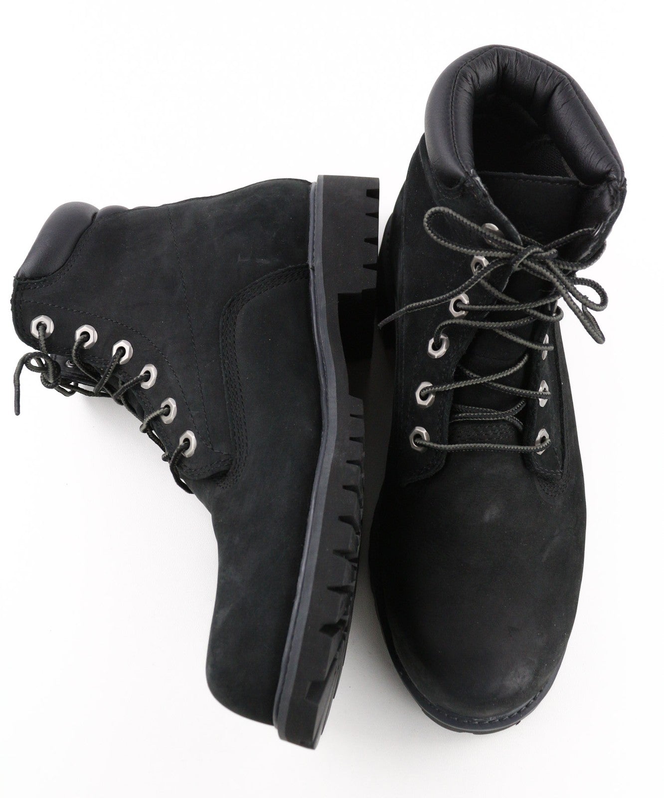 TIMBERLAND 6939R Men's EU41 UK7 Black Leather High-Top Boots Lace Up Round Toe
