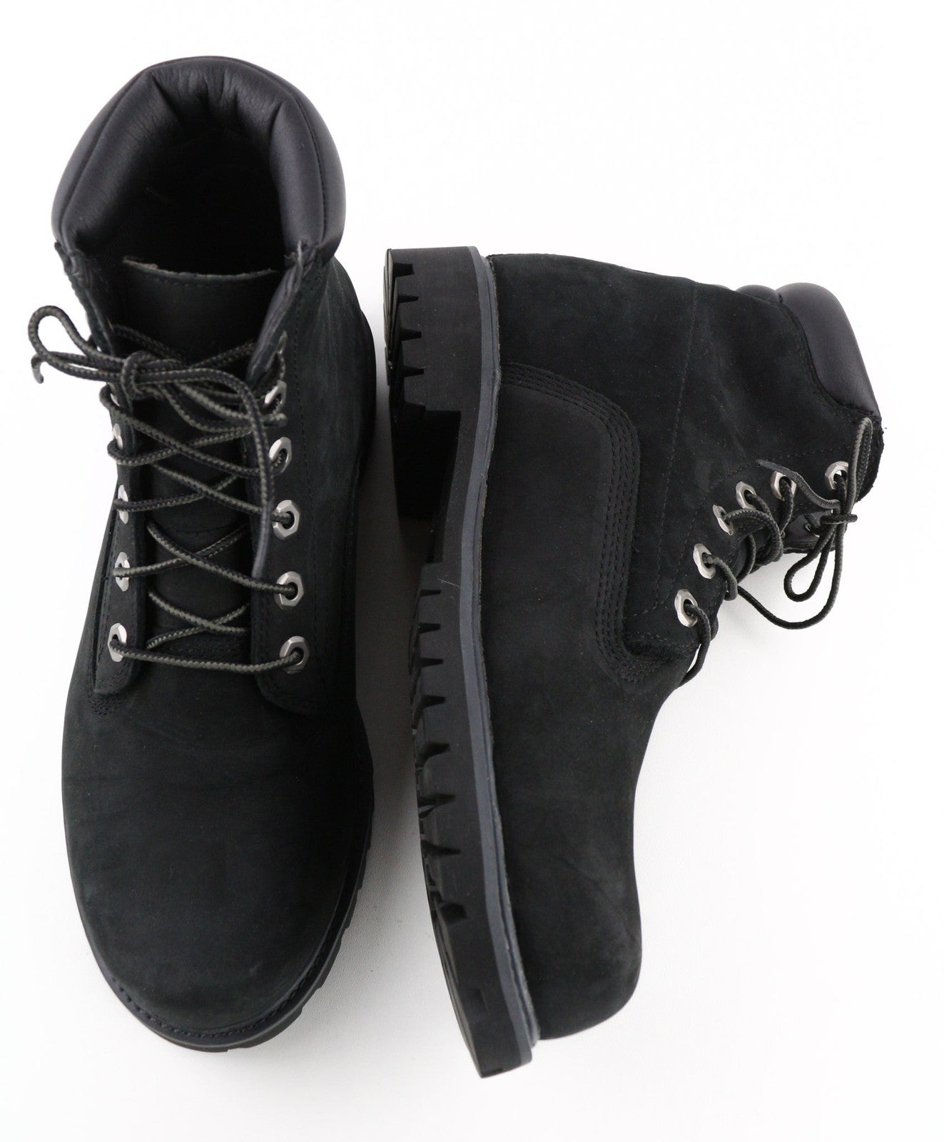 TIMBERLAND 6939R Men's EU41 UK7 Black Leather High-Top Boots Lace Up Round Toe