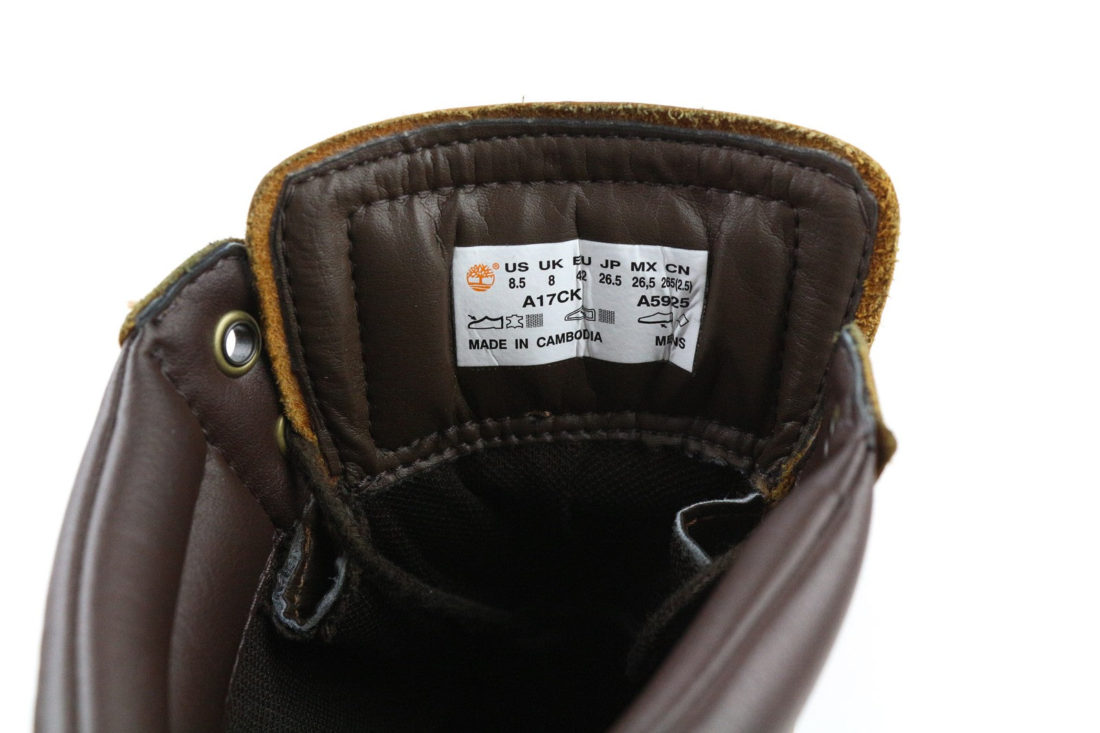 TIMBERLAND A17CK Men's EU42 UK8 Brown Leather Lace Up Ortholite Waterproof