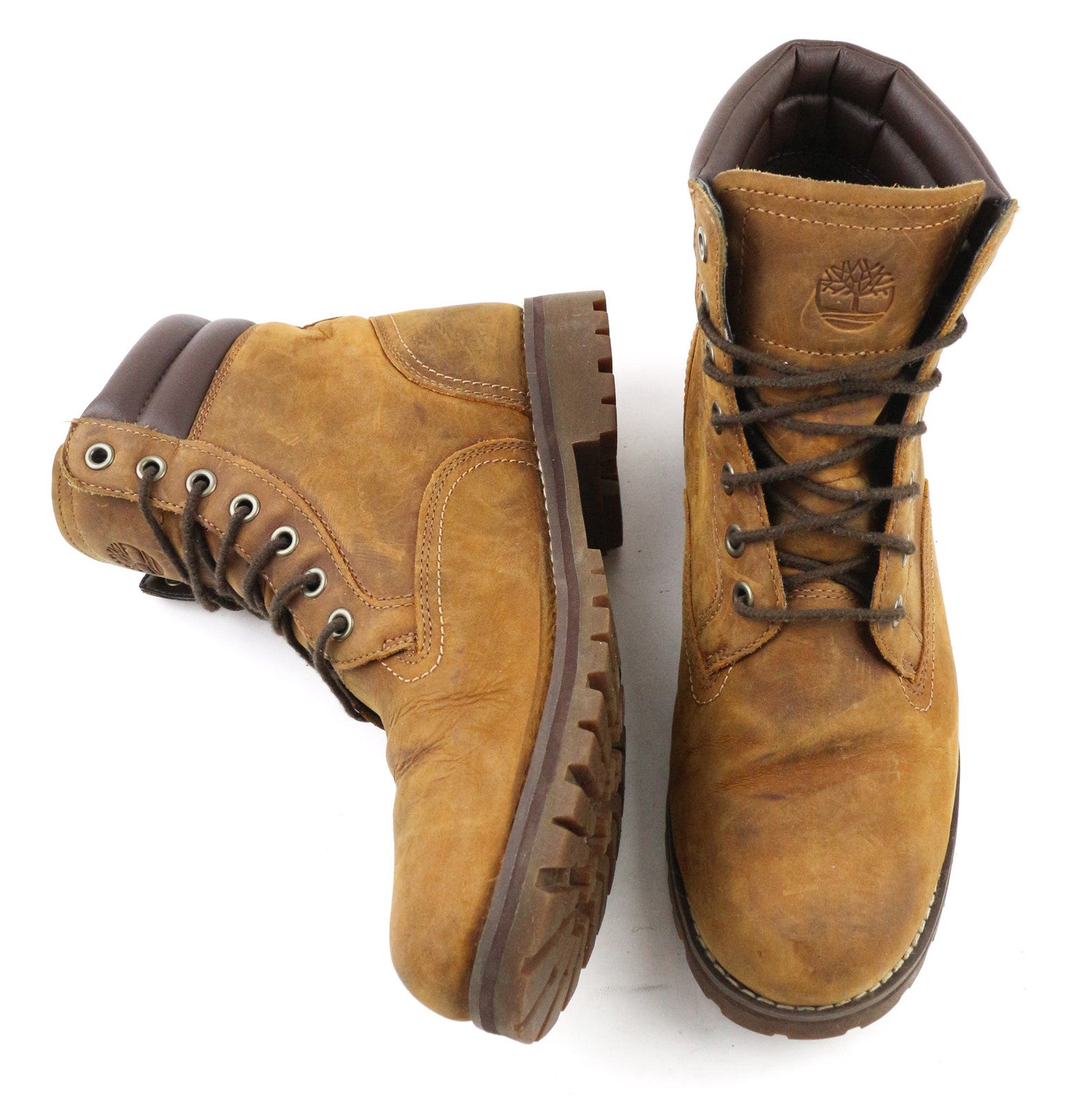 TIMBERLAND A17CK Men's EU42 UK8 Brown Leather Lace Up Ortholite Waterproof