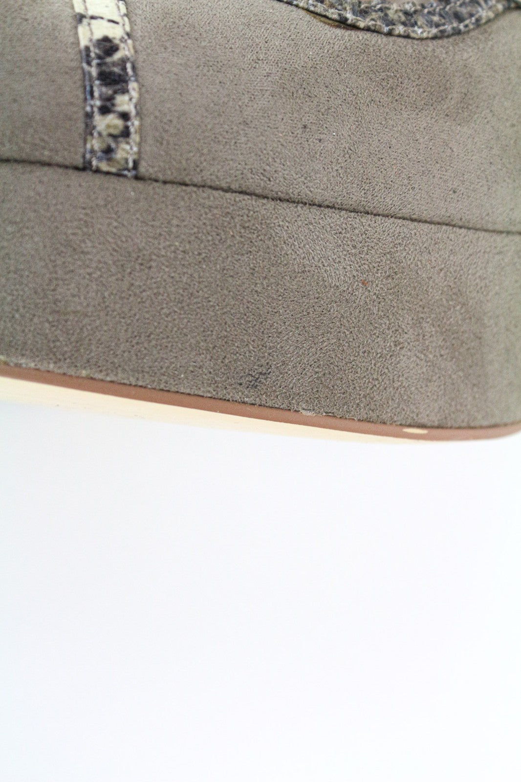 ALBERTO MORETTI Women's Beige Suede Heels EU39 Snake Pattern Leather High Shoes