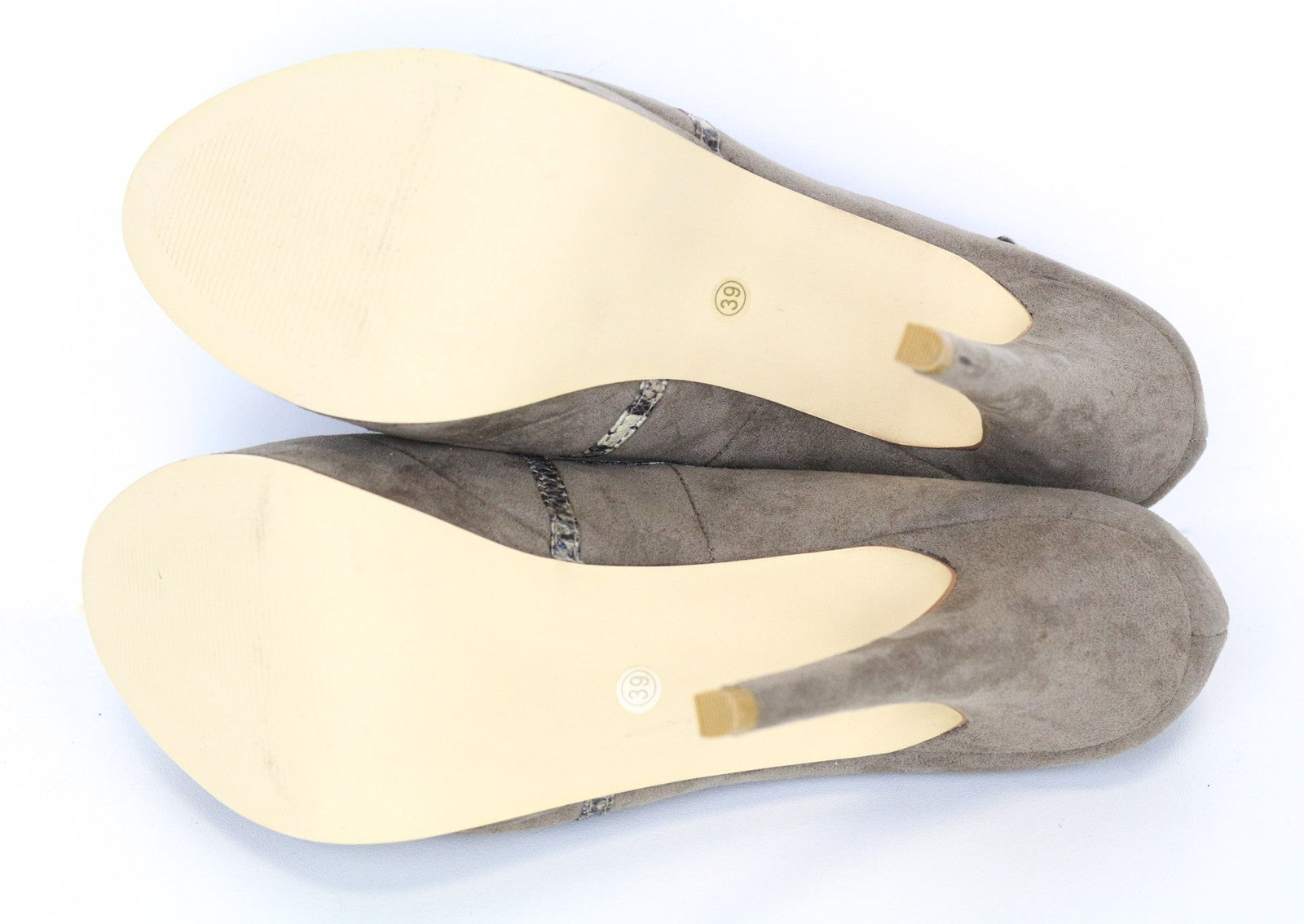 ALBERTO MORETTI Women's Beige Suede Heels EU39 Snake Pattern Leather High Shoes