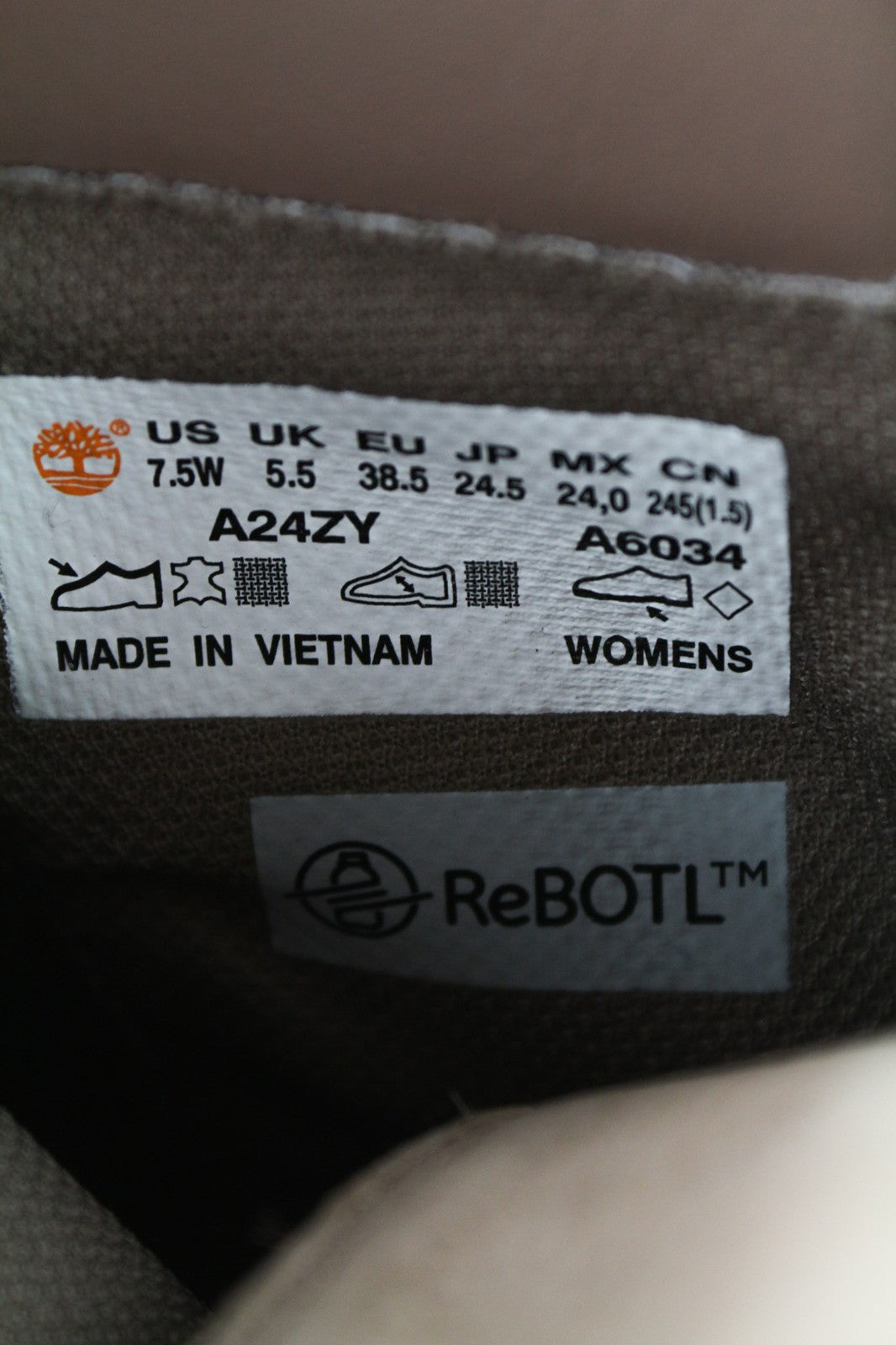 TIMBERLAND A24ZY Women's EU38.5 UK5.5 Black Leather ReBOTL Ortholite Heel Boots