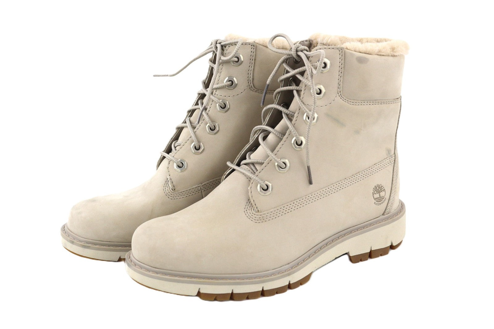 TIMBERLAND A2EES-A5246 Women's EU37.5/38 Light Grey Genuine Leather High-Top