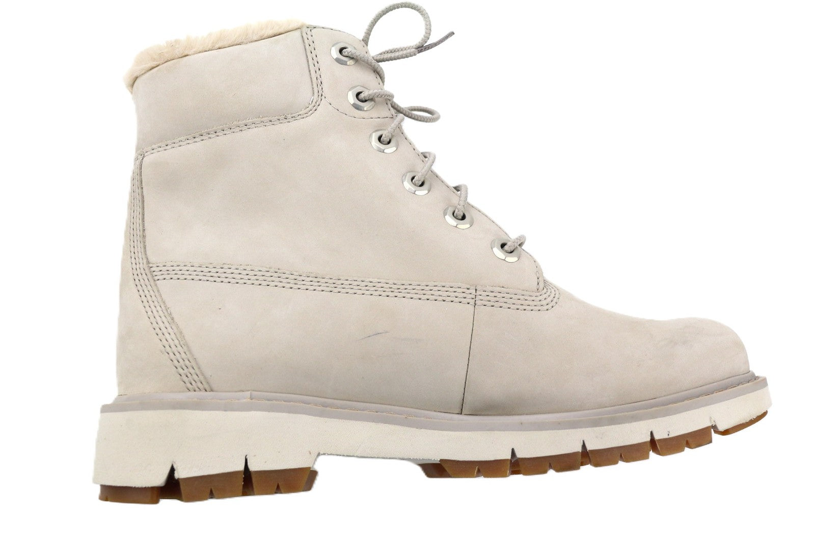 TIMBERLAND A2EES-A5246 Women's EU37.5/38 Light Grey Genuine Leather High-Top