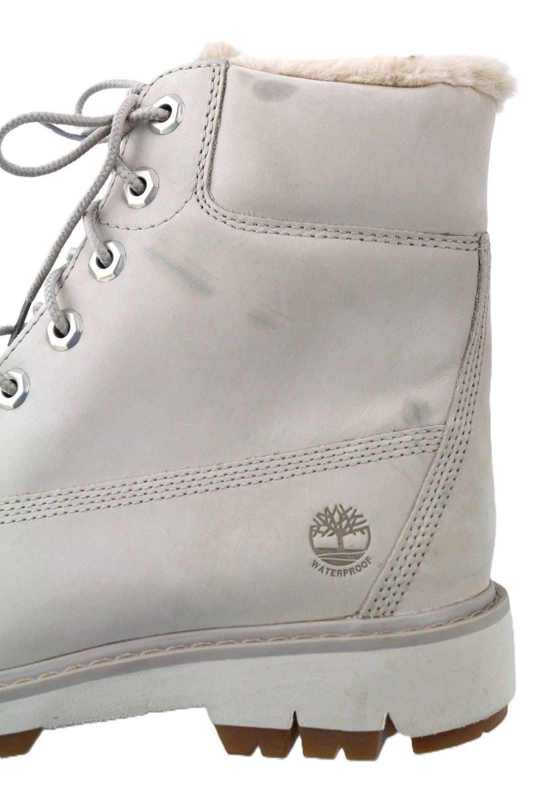 TIMBERLAND A2EES-A5246 Women's EU37.5/38 Light Grey Genuine Leather High-Top