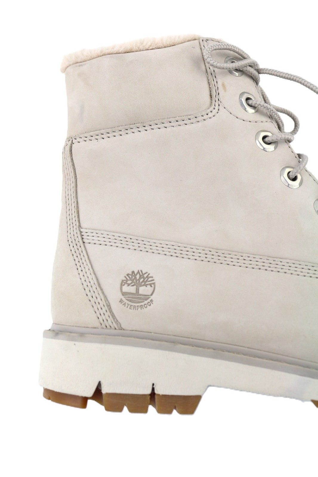 TIMBERLAND A2EES-A5246 Women's EU37.5/38 Light Grey Genuine Leather High-Top