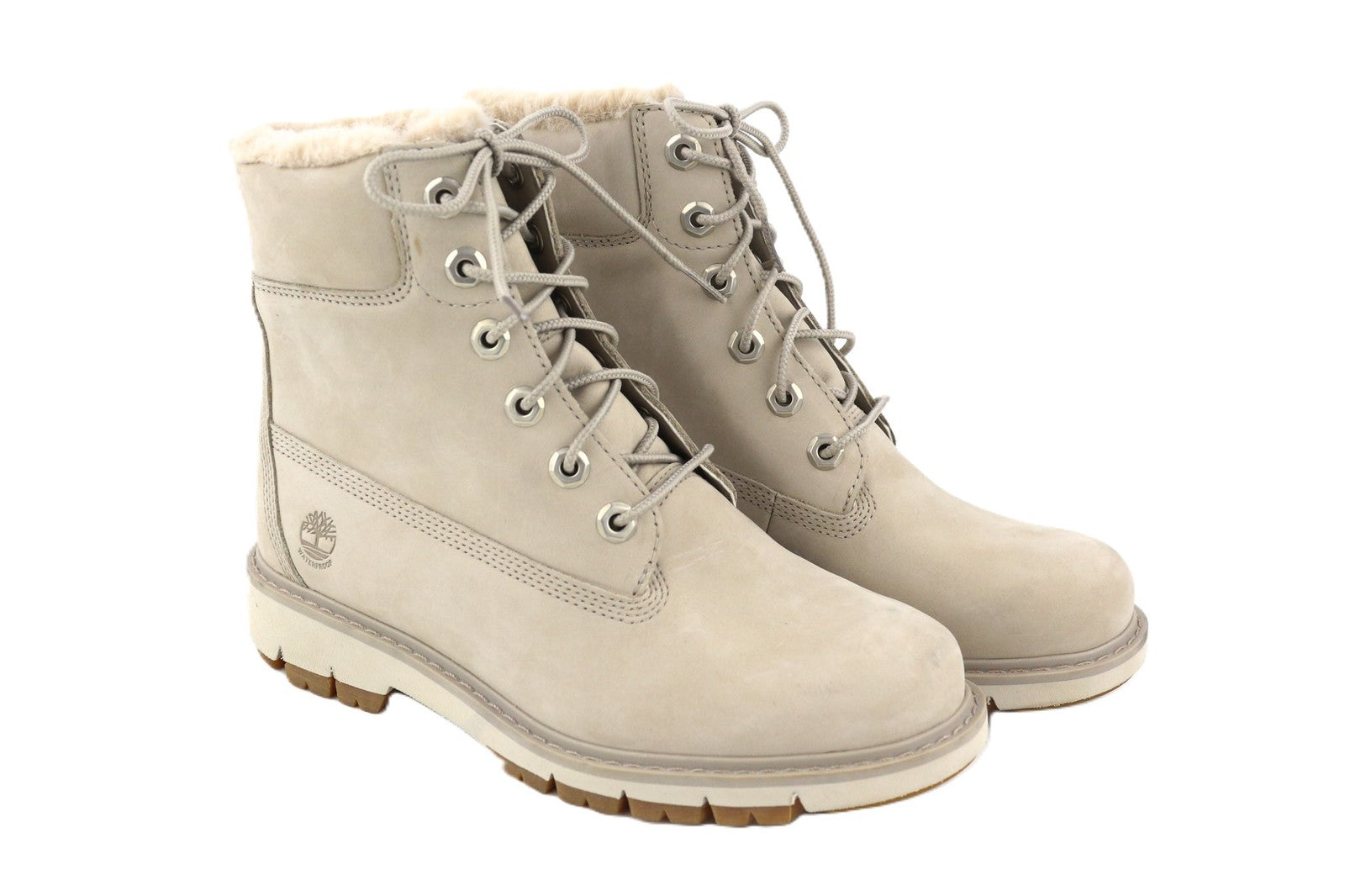 TIMBERLAND A2EES-A5246 Women's EU37.5/38 Light Grey Genuine Leather High-Top