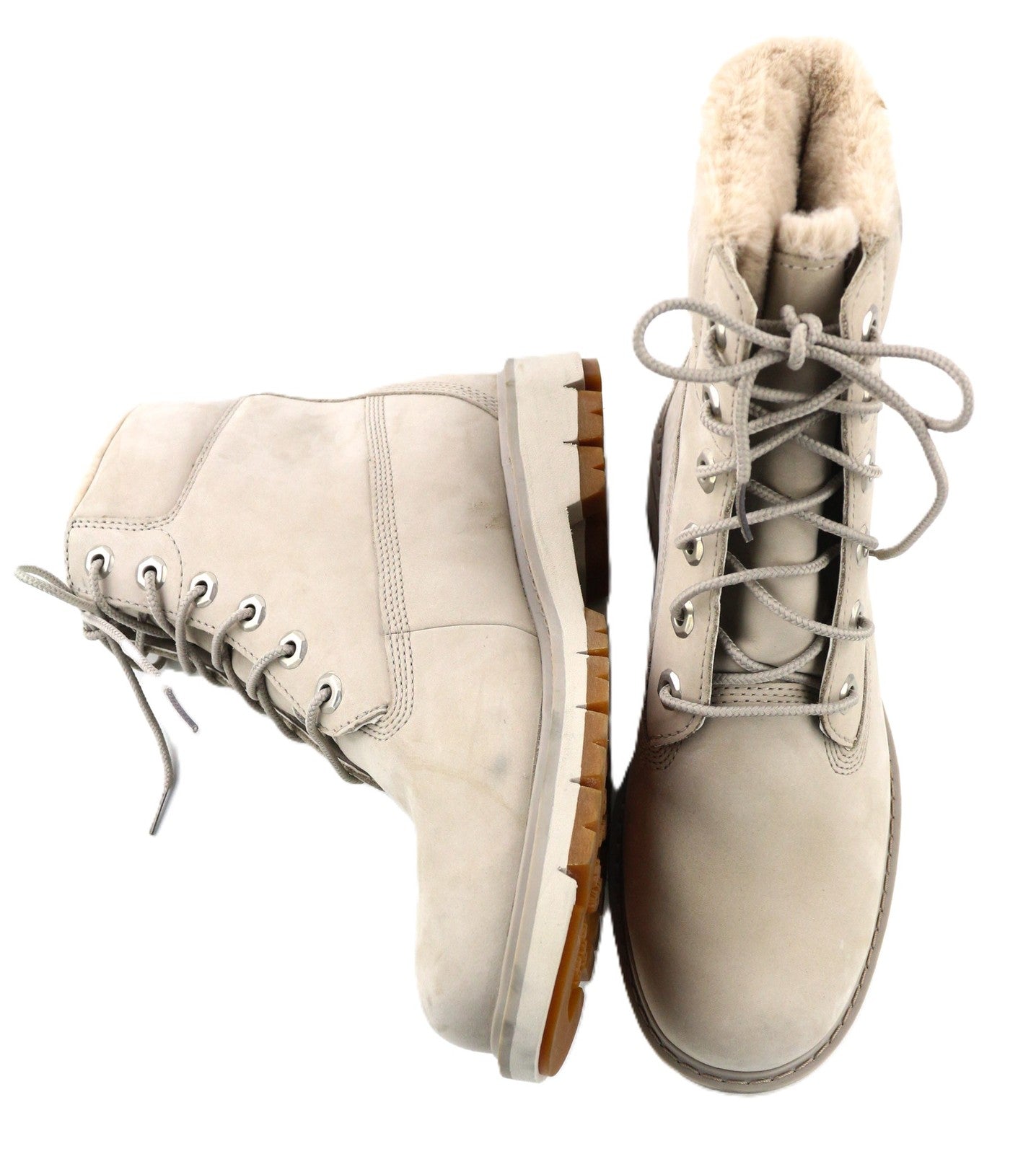 TIMBERLAND A2EES-A5246 Women's EU37.5/38 Light Grey Genuine Leather High-Top