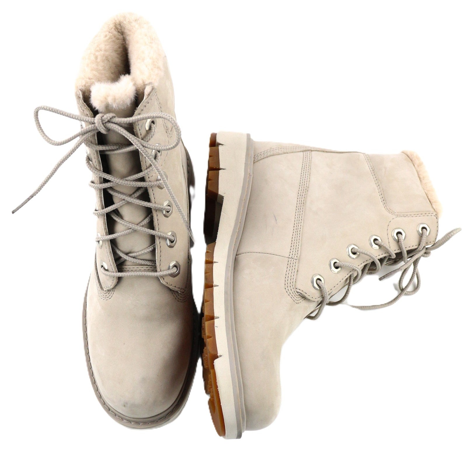 TIMBERLAND A2EES-A5246 Women's EU37.5/38 Light Grey Genuine Leather High-Top