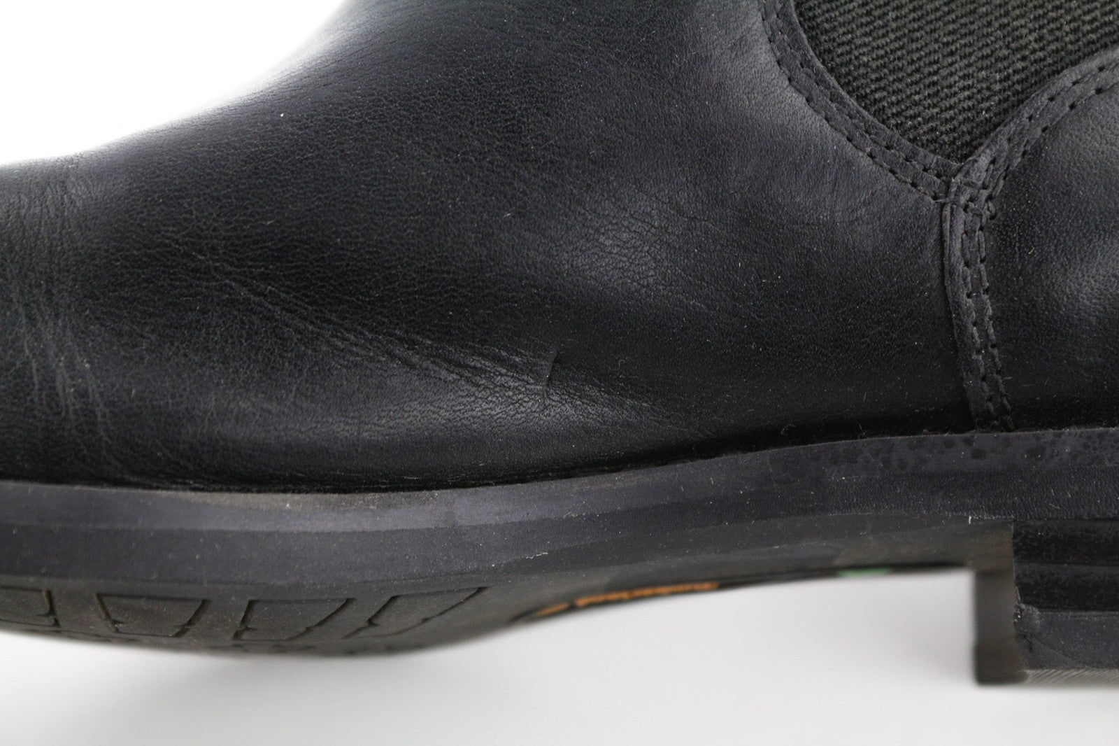 TIMBERLAND A1KHL Women's EU37 UK4 Black Leather Pull-On Boots Mid Side Panels