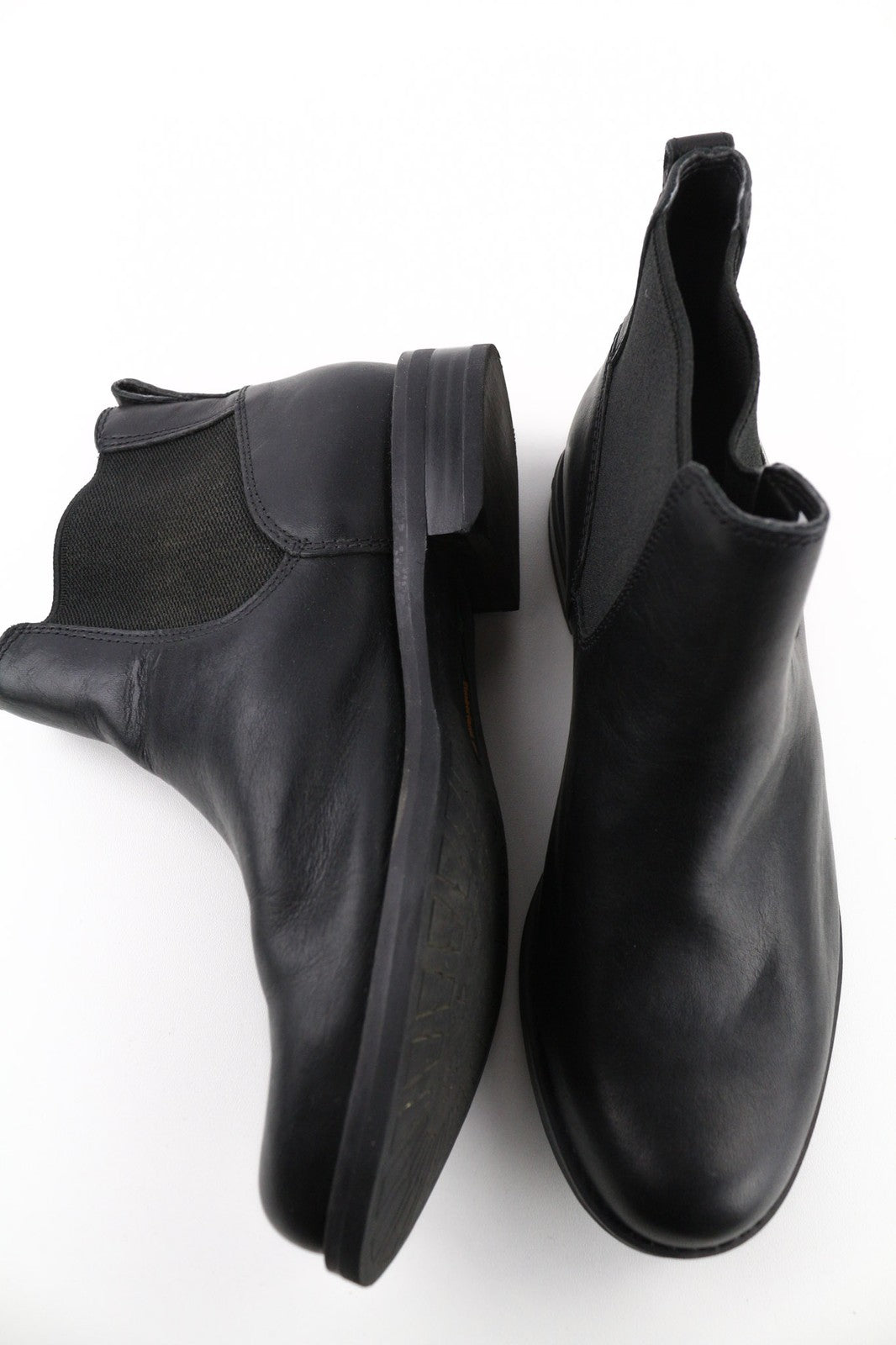 TIMBERLAND A1KHL Women's EU37 UK4 Black Leather Pull-On Boots Mid Side Panels