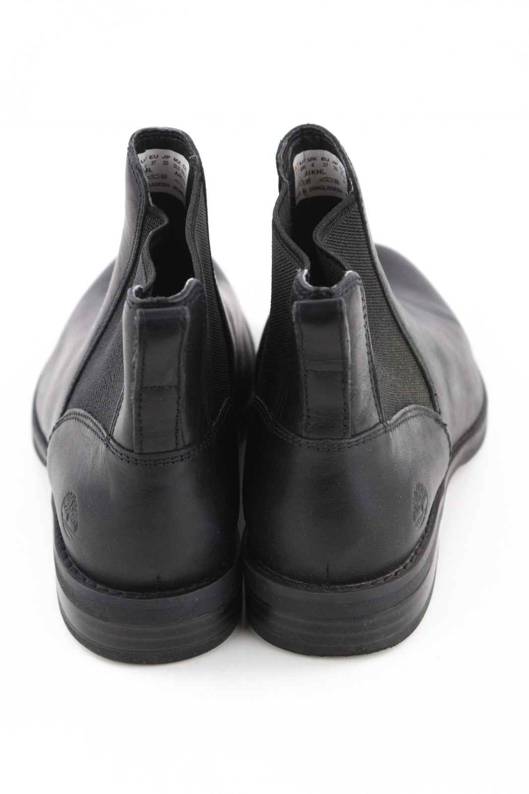 TIMBERLAND A1KHL Women's EU37 UK4 Black Leather Pull-On Boots Mid Side Panels