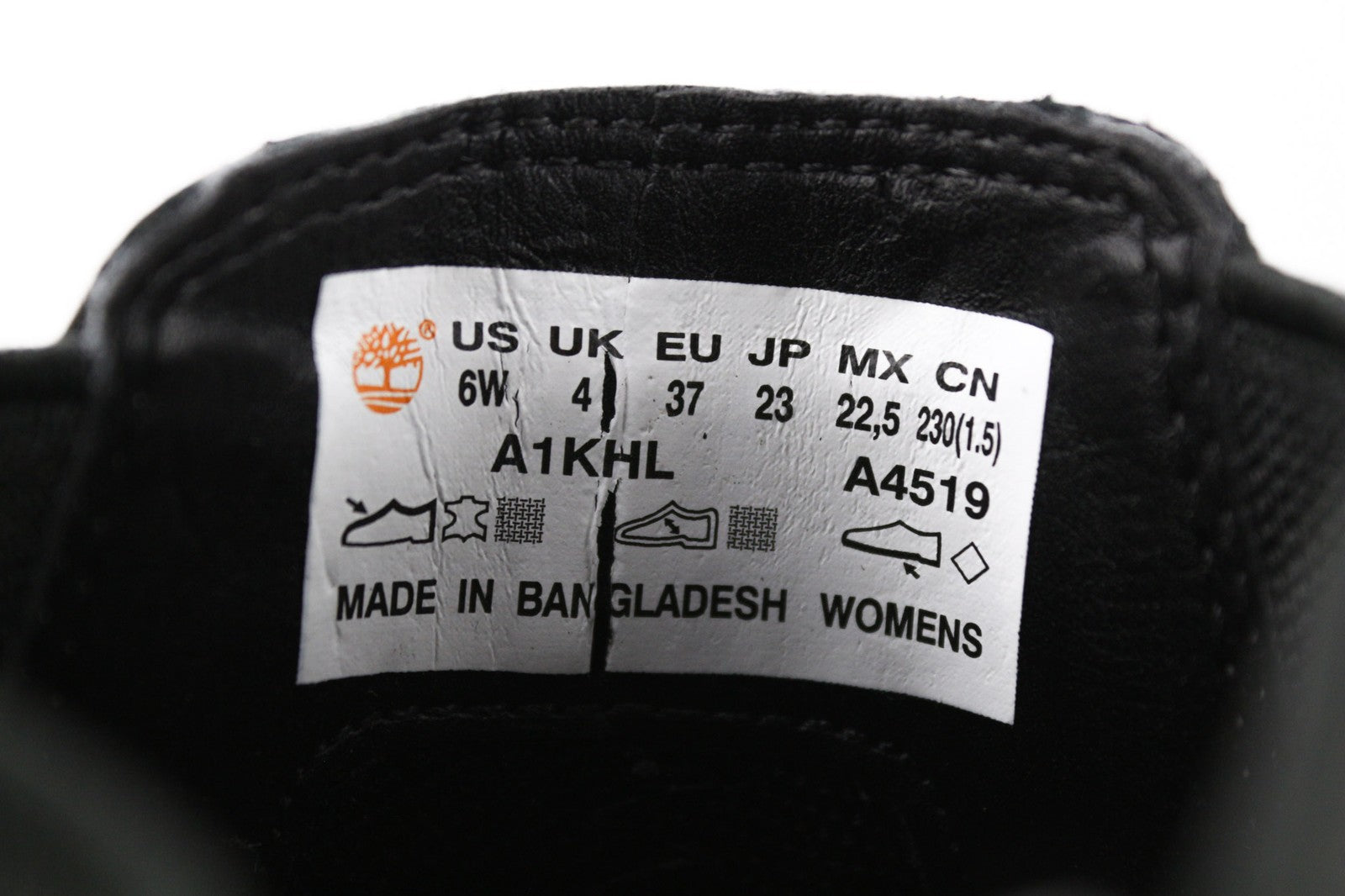 TIMBERLAND A1KHL Women's EU37 UK4 Black Leather Pull-On Boots Mid Side Panels