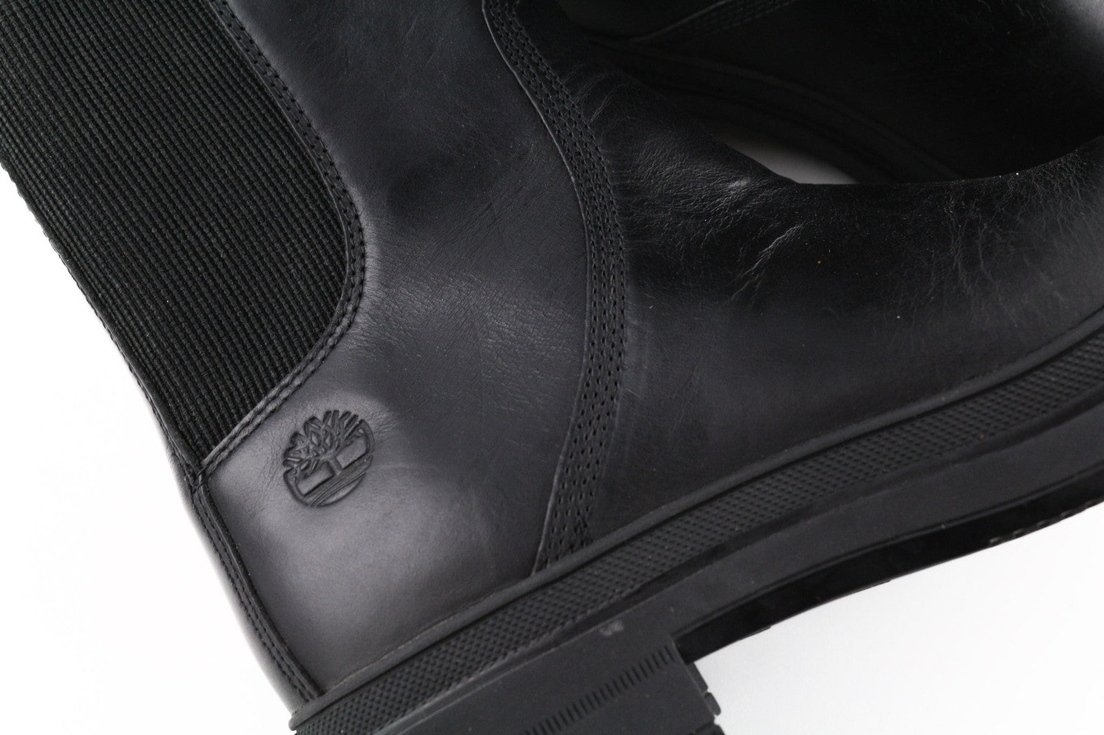 TIMBERLAND A2587 Women's EU37 UK4 Black Leather Pull Tab Side Panel ReBOTL Boots