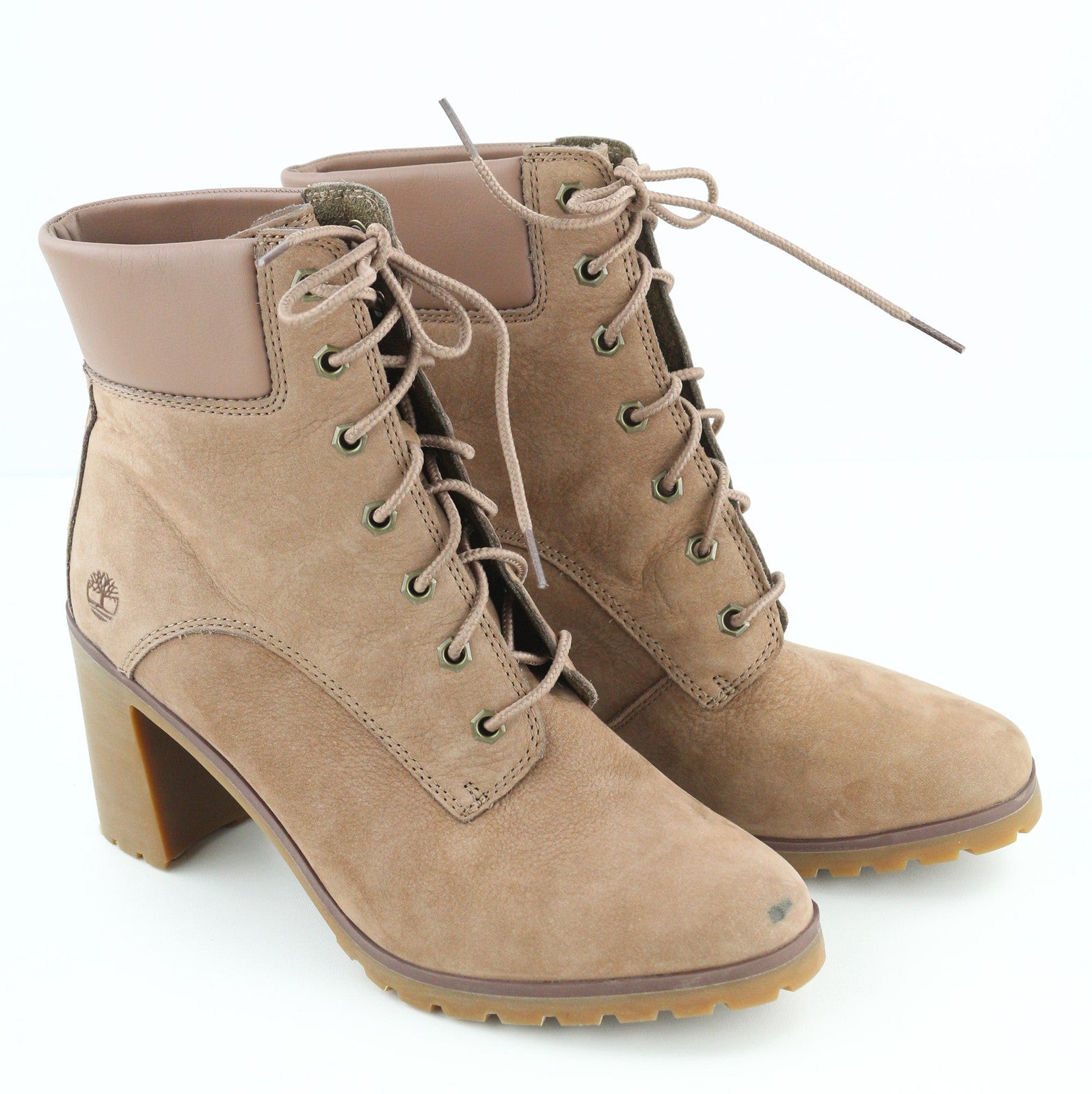 TIMBERLAND A24ZY Women's EU39 UK6 Black Leather Ortholite Heeled Boots ReBOTL