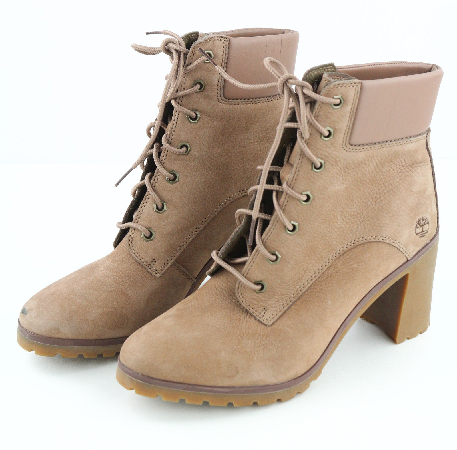 TIMBERLAND A24ZY Women's EU39 UK6 Black Leather Ortholite Heeled Boots ReBOTL