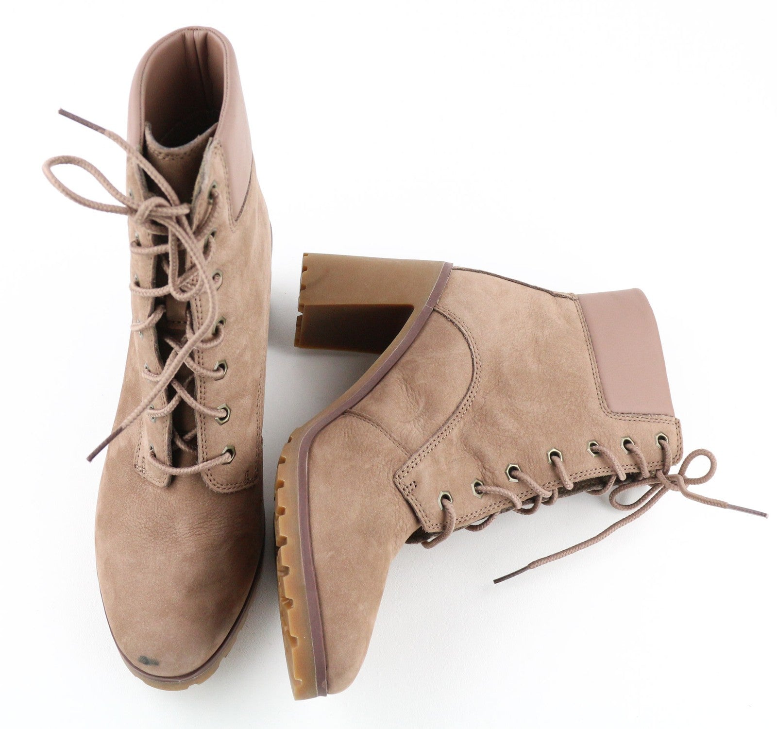 TIMBERLAND A24ZY Women's EU39 UK6 Black Leather Ortholite Heeled Boots ReBOTL