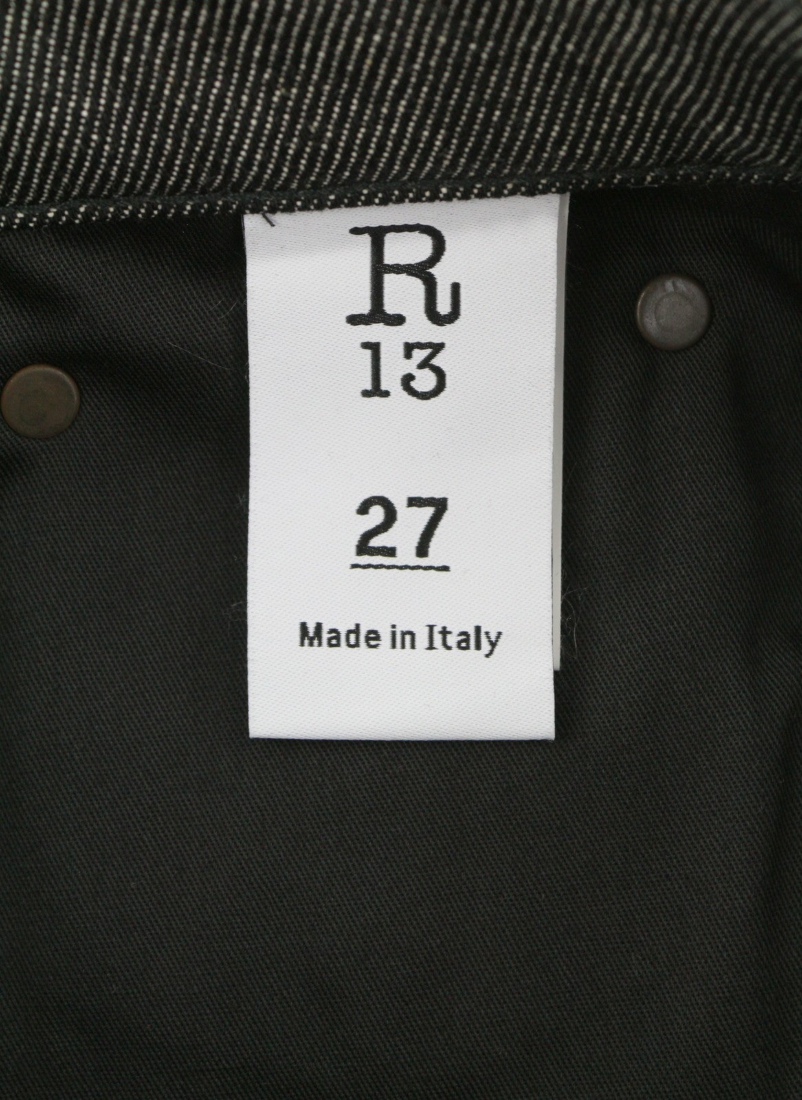 R13 Boyfriend Women Jeans 27 Vintage Grey Straight Fit Cropped Ankle Denim Dark