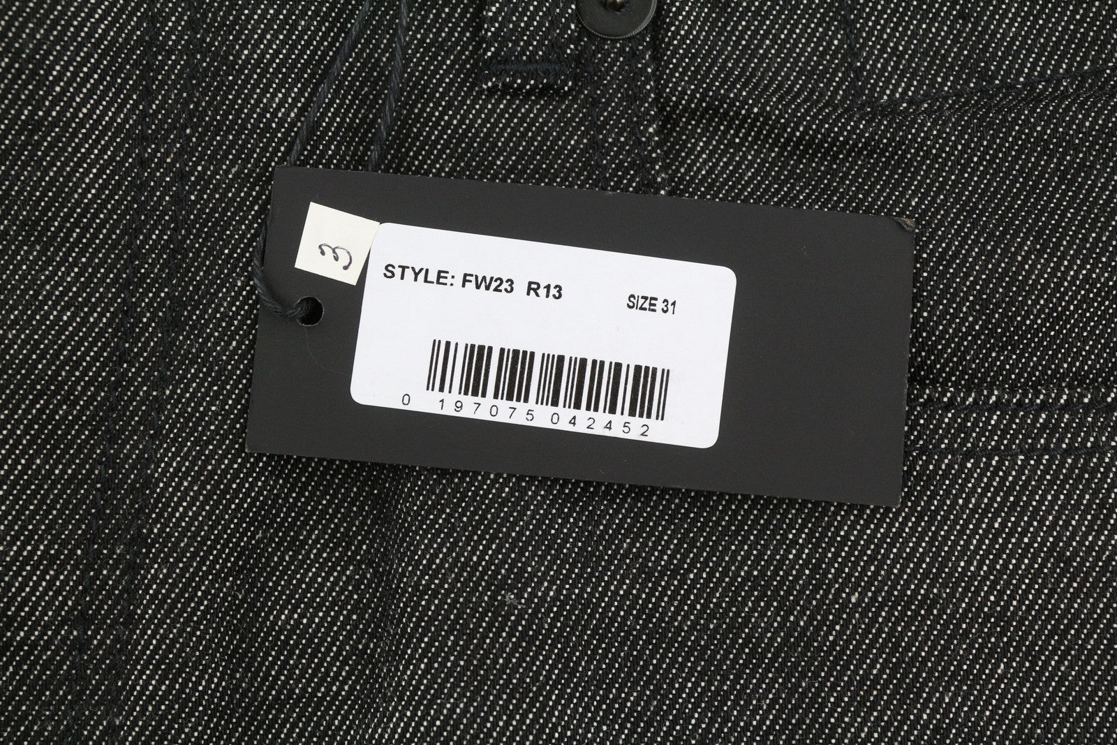 R13 Jesse Women Jeans 31 Vintage Grey Drop Crotch Loose Fit Baggy Dark Denim