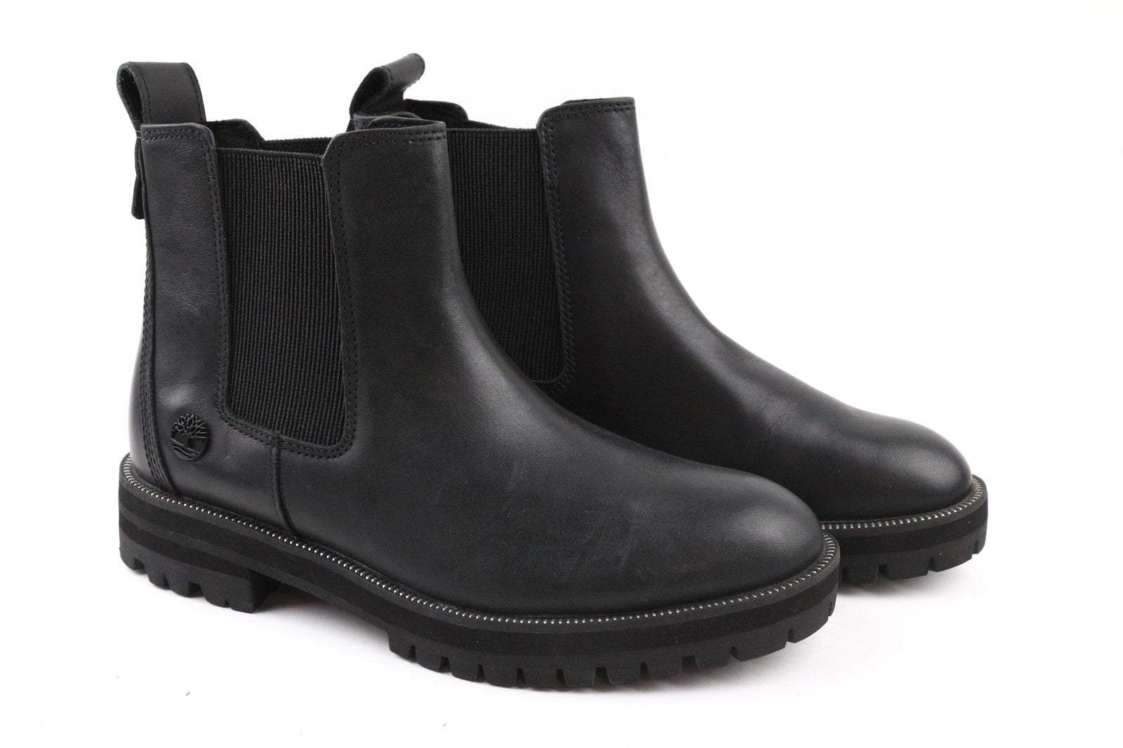 TIMBERLAND A2KRE Women's EU38 UK5 Black Leather Boots Elastic Side Panels Pull