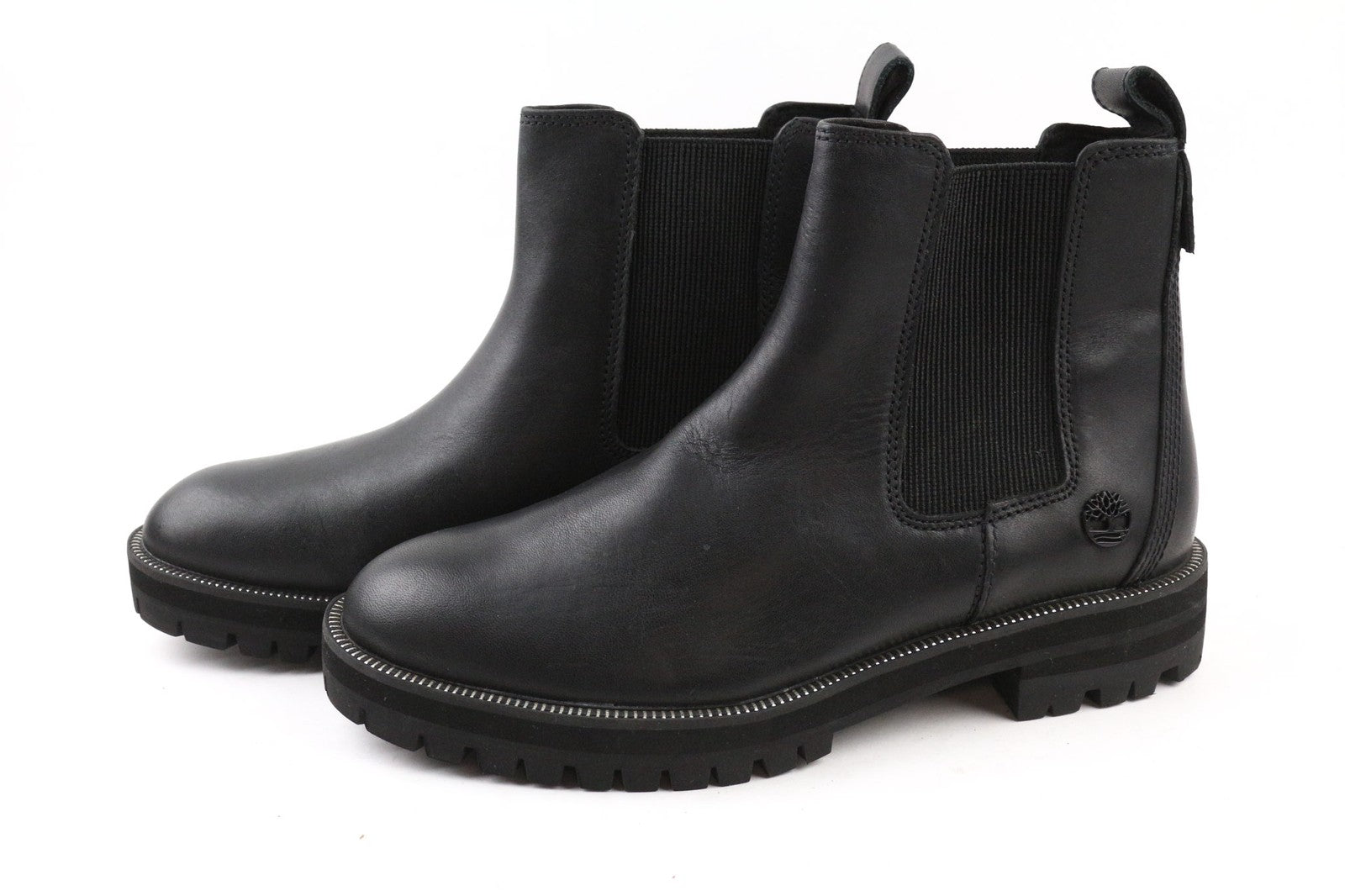 TIMBERLAND A2KRE Women's EU38 UK5 Black Leather Boots Elastic Side Panels Pull