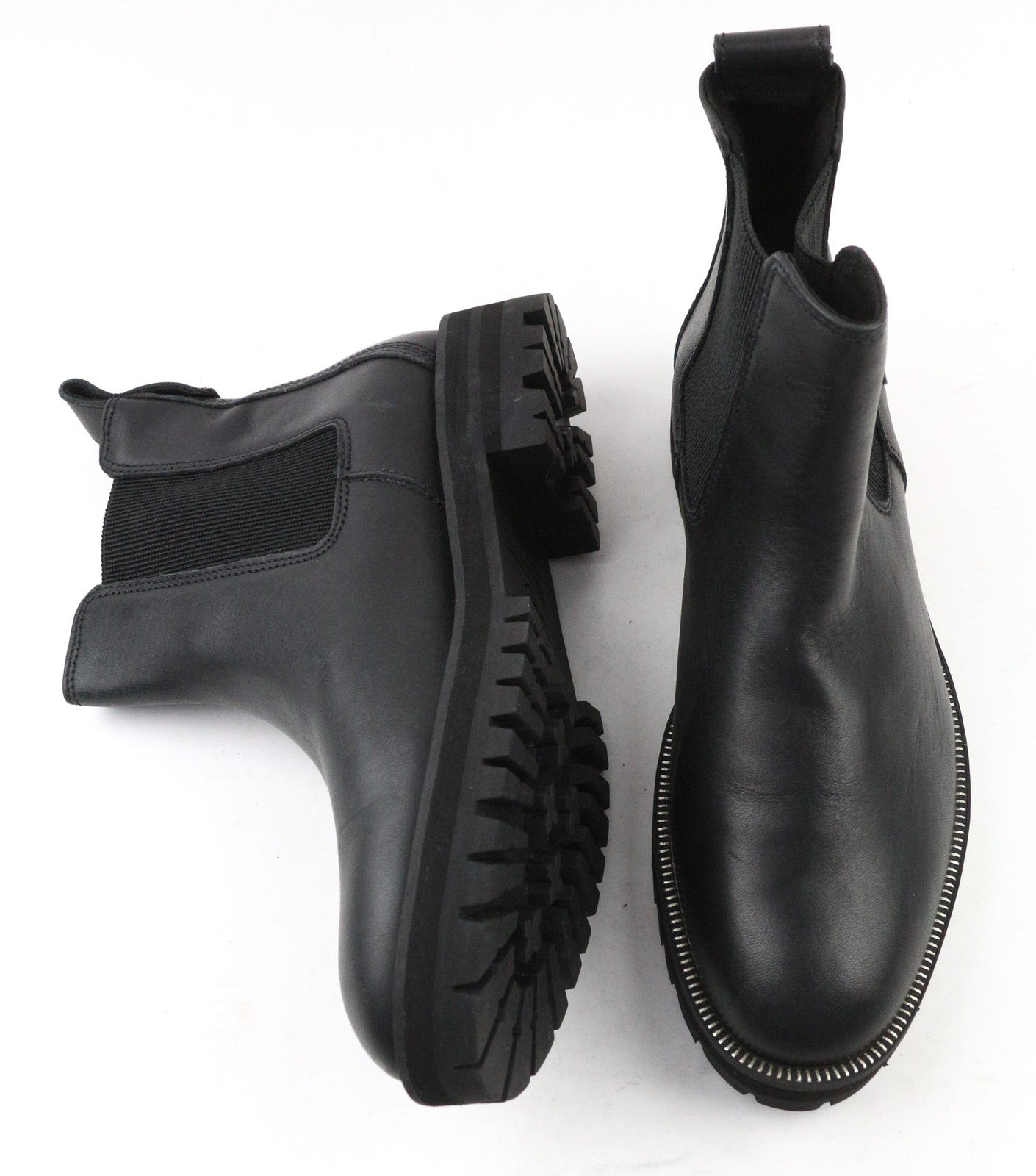 TIMBERLAND A2KRE Women's EU38 UK5 Black Leather Boots Elastic Side Panels Pull