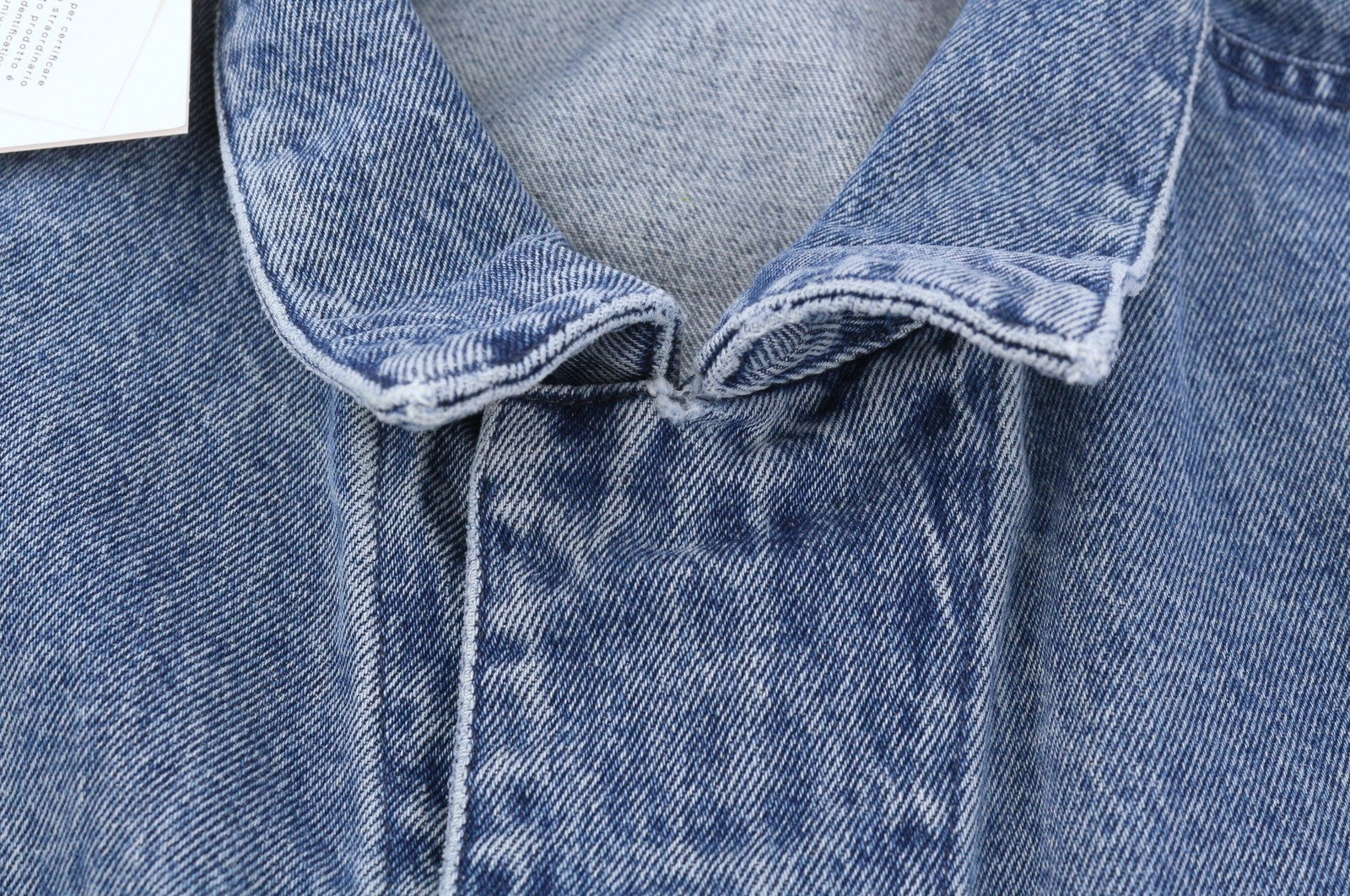 AMBUSH Men Jacket L Denim Blue Faded Patch Pockets Zip Oversized Lightweight