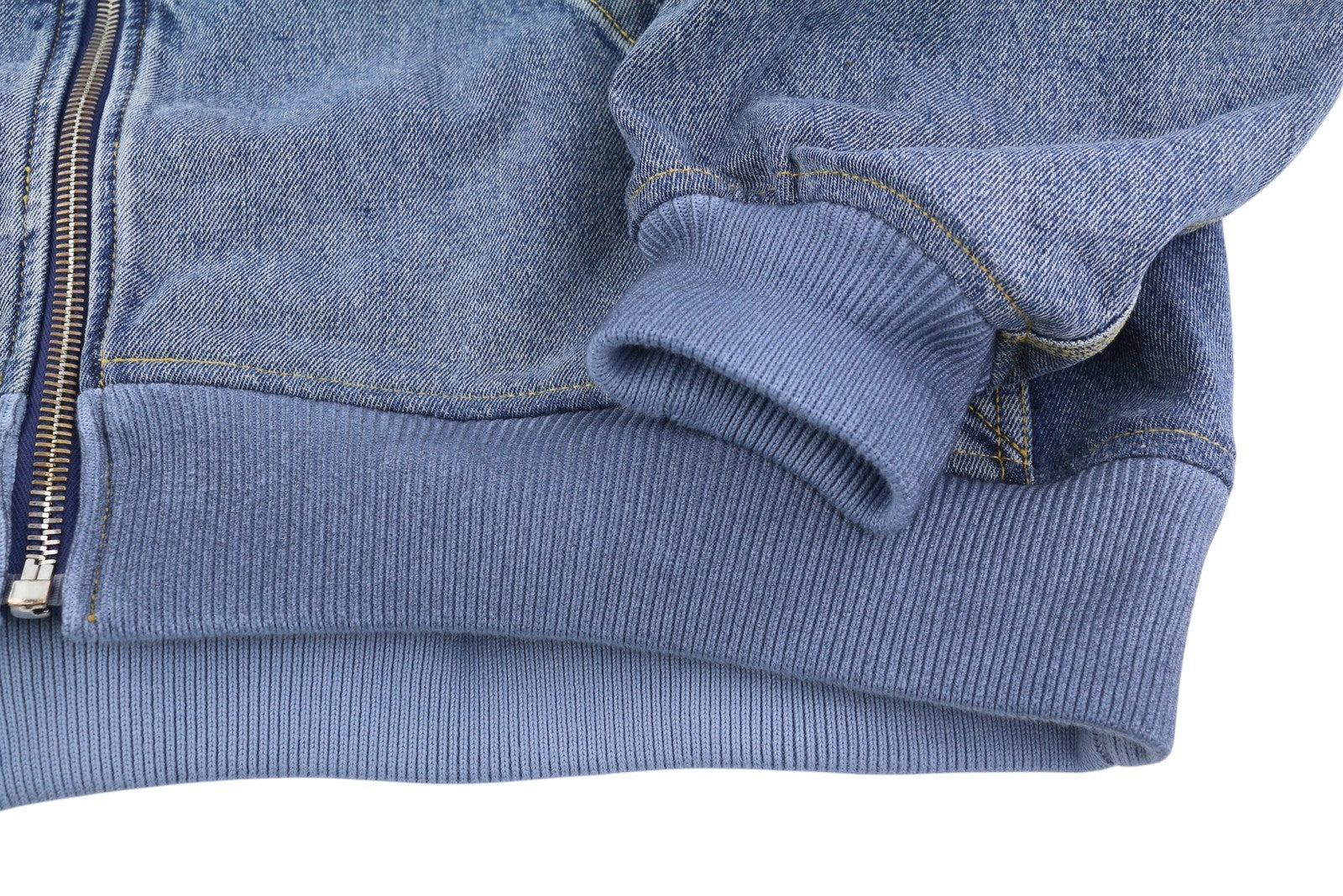 THE ATTICO Women Jacket 42 Blue Faded Denim Bomber Hooded Oversized RRP1550