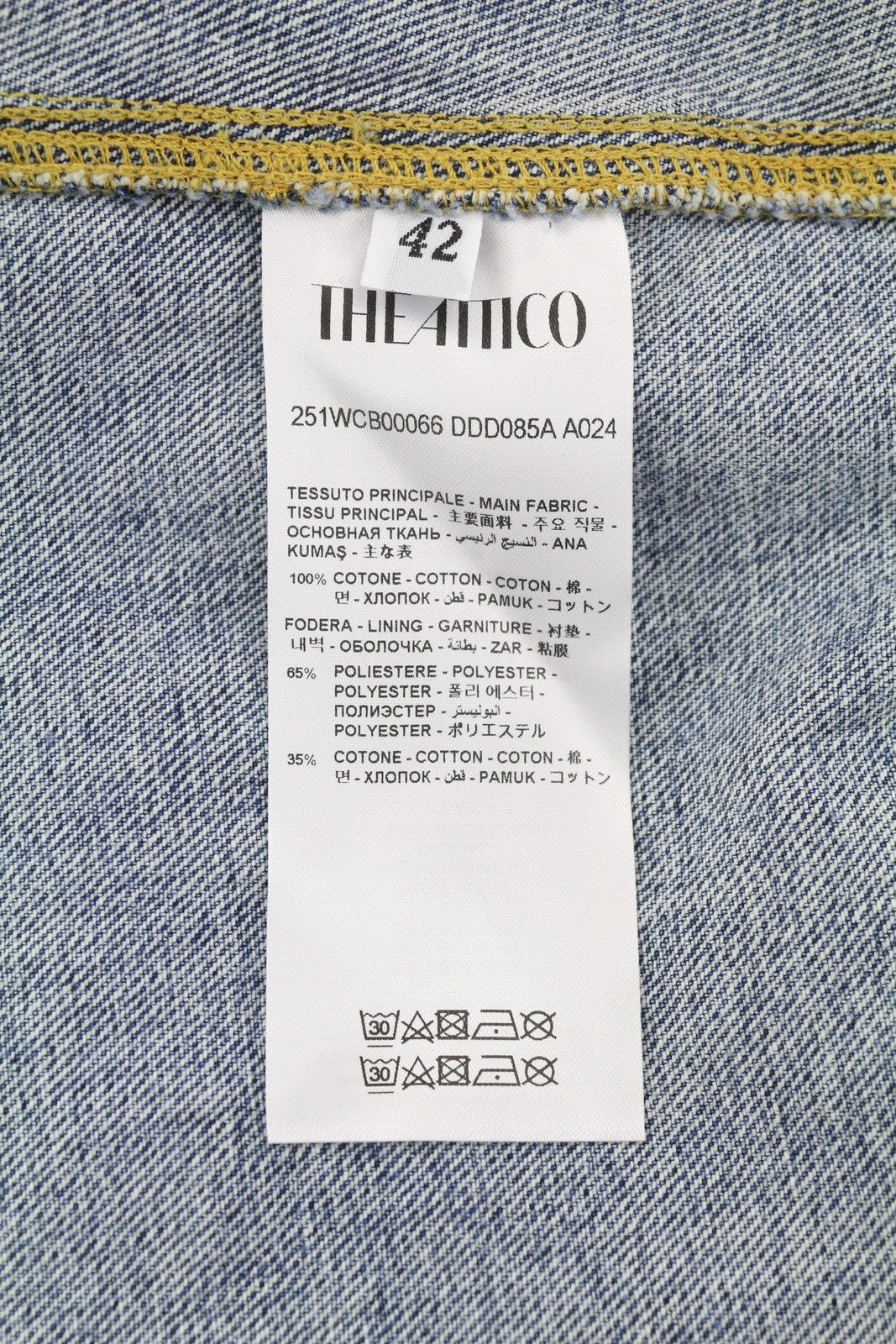 THE ATTICO Women Jacket 42 Blue Faded Denim Bomber Hooded Oversized RRP1550