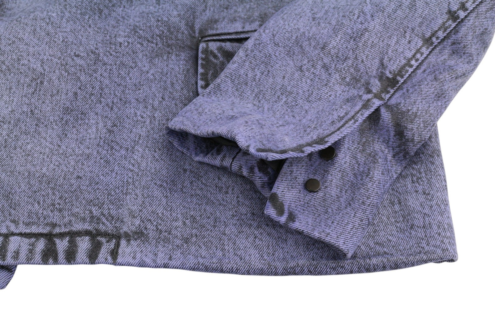 LE PERE Denim Men Blazer M Purple Oversye Waxed Faded Single Breasted Notch