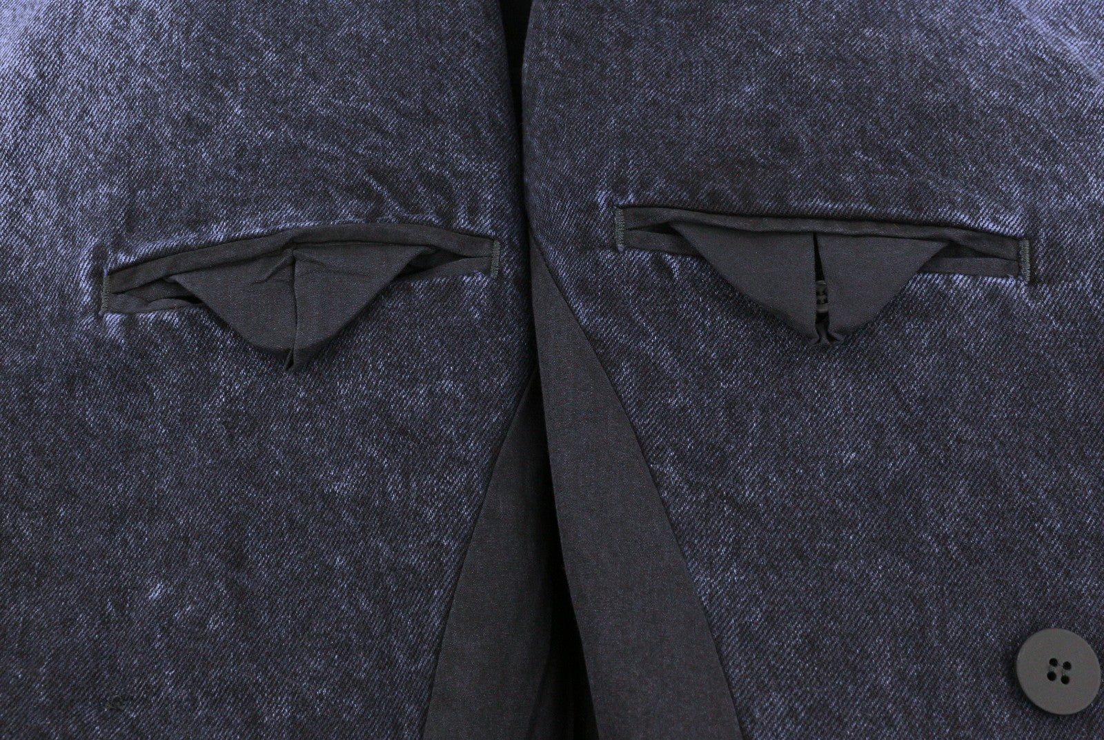 LE PERE Denim Men Blazer M Purple Oversye Waxed Faded Single Breasted Notch