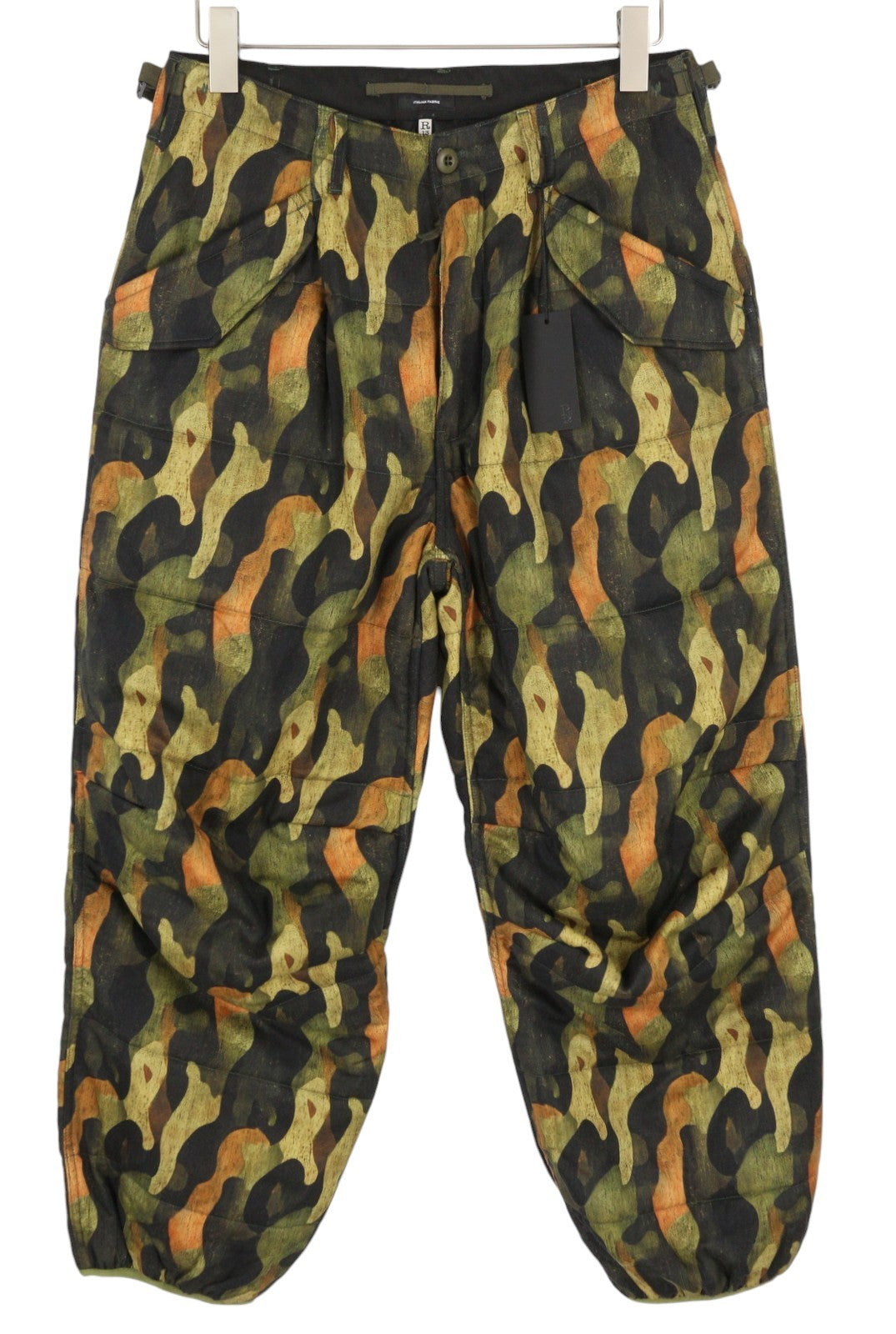 R13 Padded Military Women Trousers 29 Wool Silk Patterned Cropped Insulated FW25