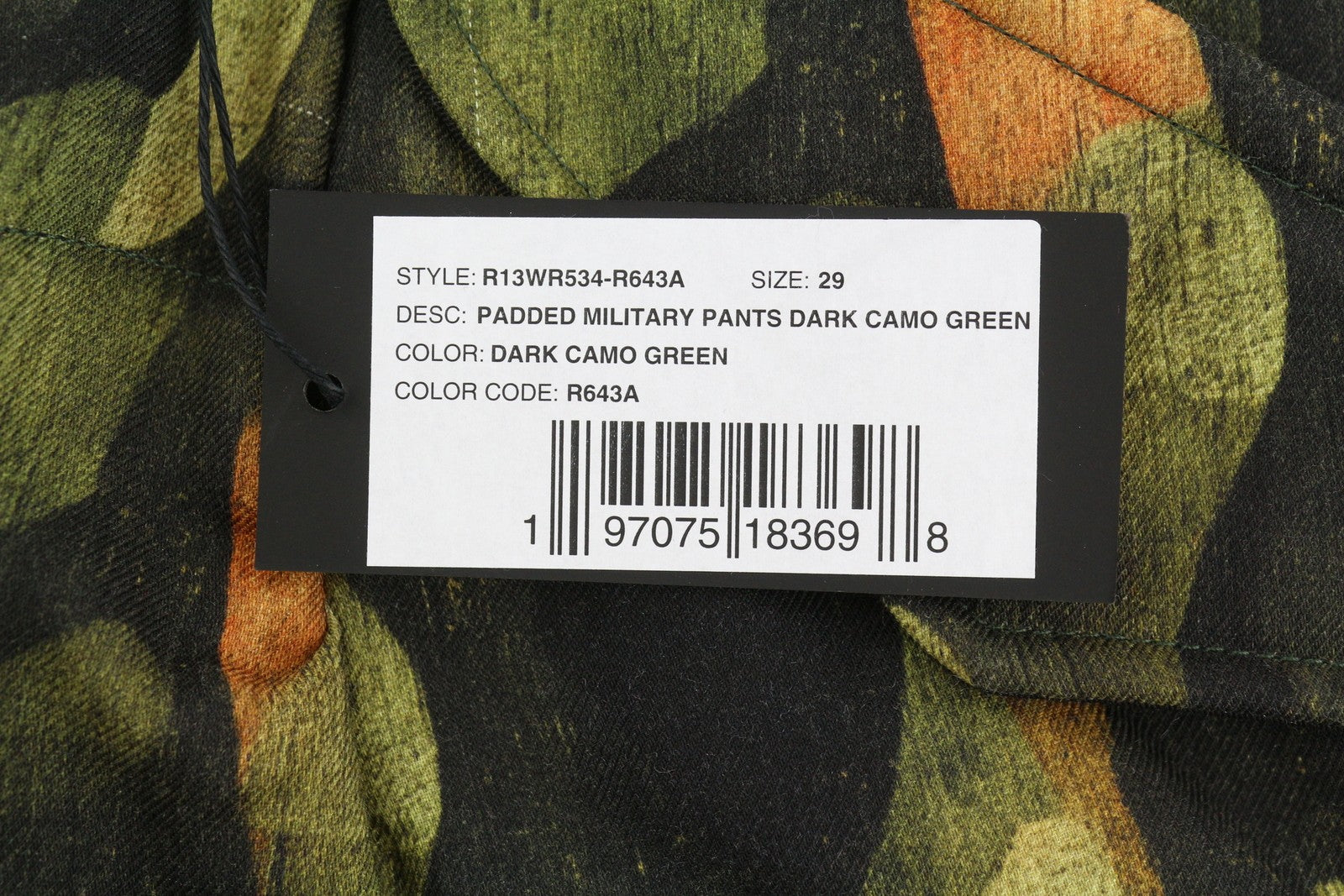 R13 Padded Military Women Trousers 29 Wool Silk Patterned Cropped Insulated FW25