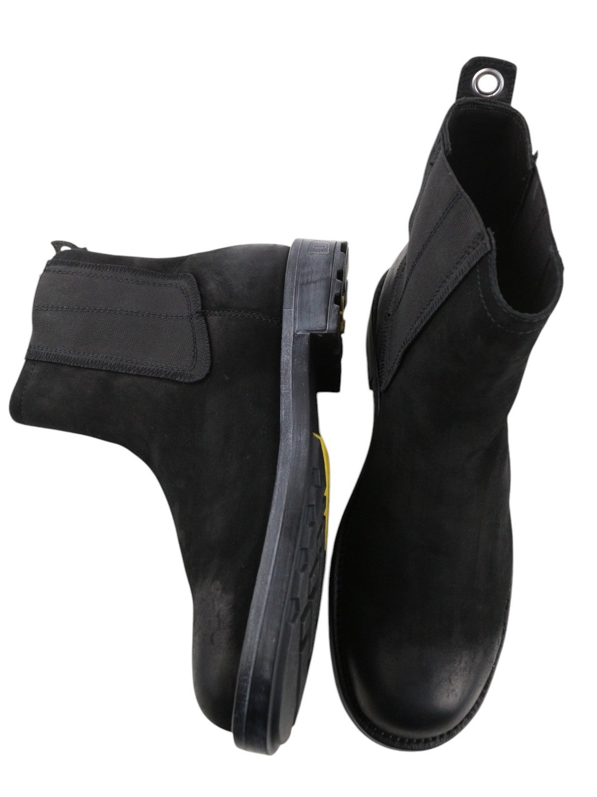 DIESEL D-Throuper Men's EU46 Black Leather Pull-On High-Top Boots RRP€260