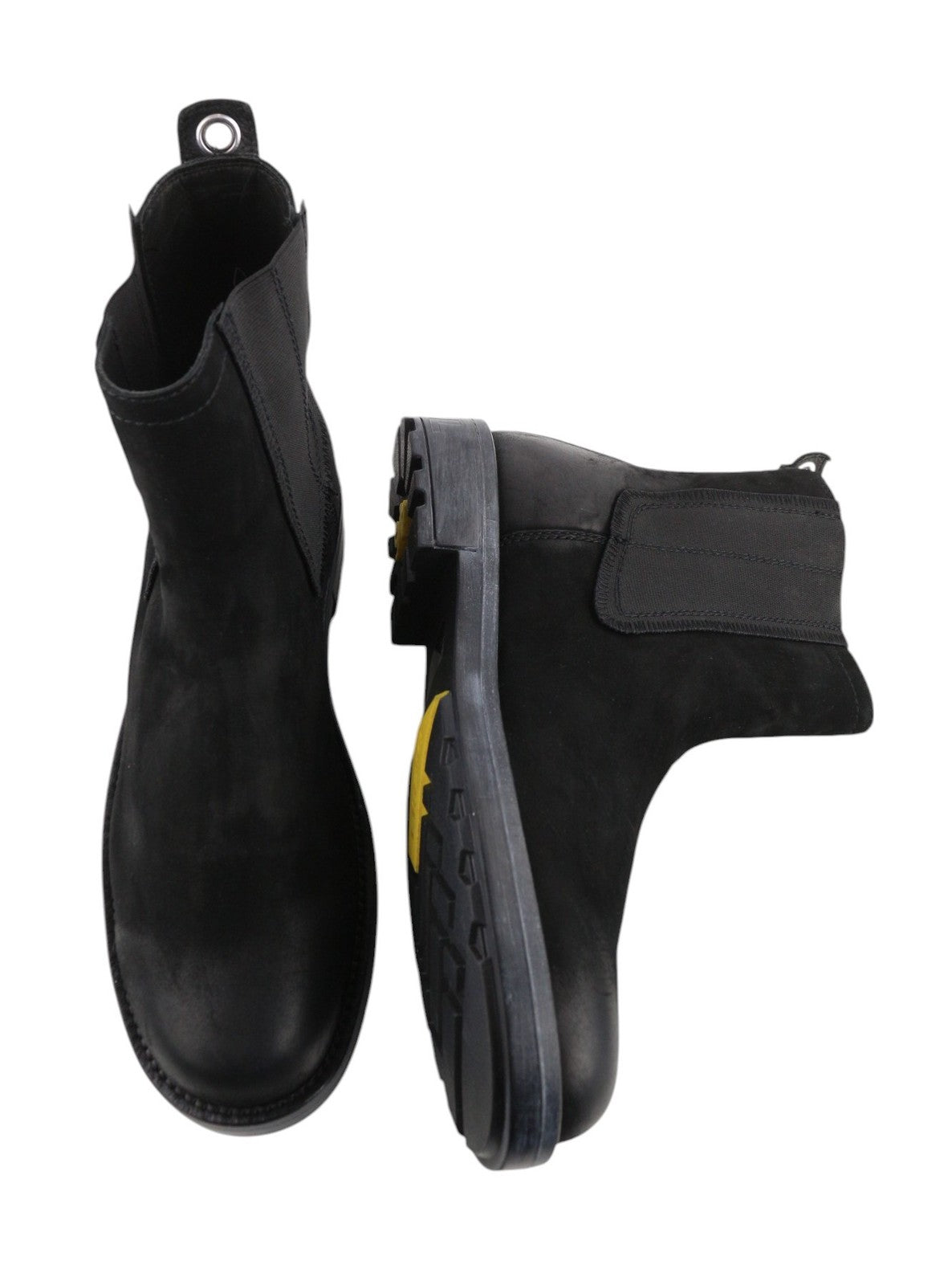 DIESEL D-Throuper Men's EU46 Black Leather Pull-On High-Top Boots RRP€260