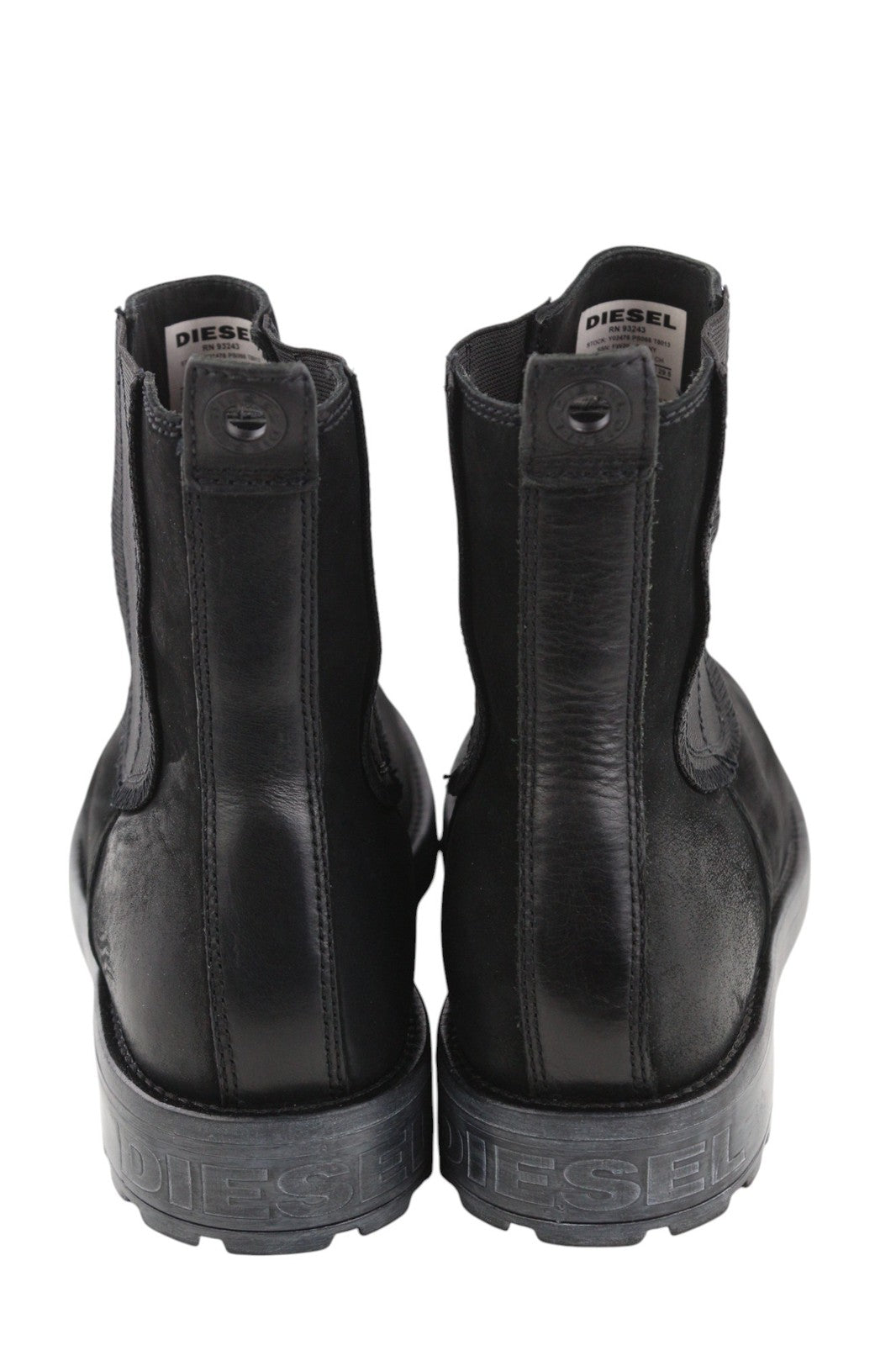 DIESEL D-Throuper Men's EU46 Black Leather Pull-On High-Top Boots RRP€260