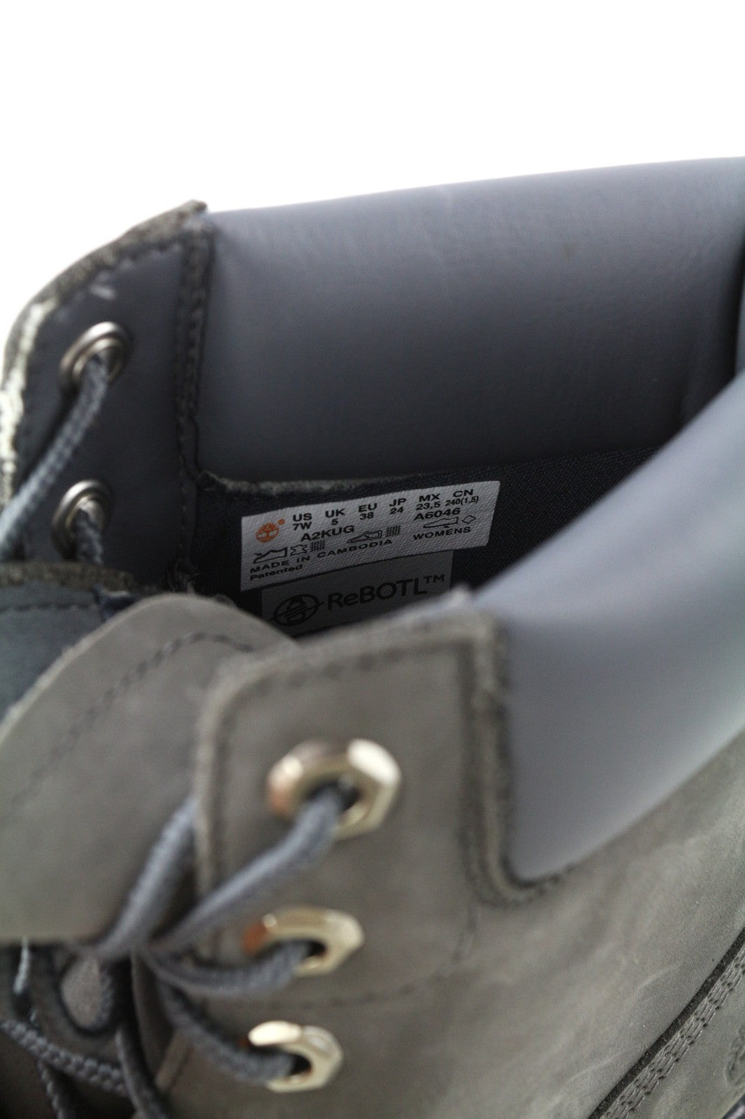 TIMBERLAND A2KUG-A6046 Women's EU37/38 Khaki ReBOTL Leather Lace-Up Boots