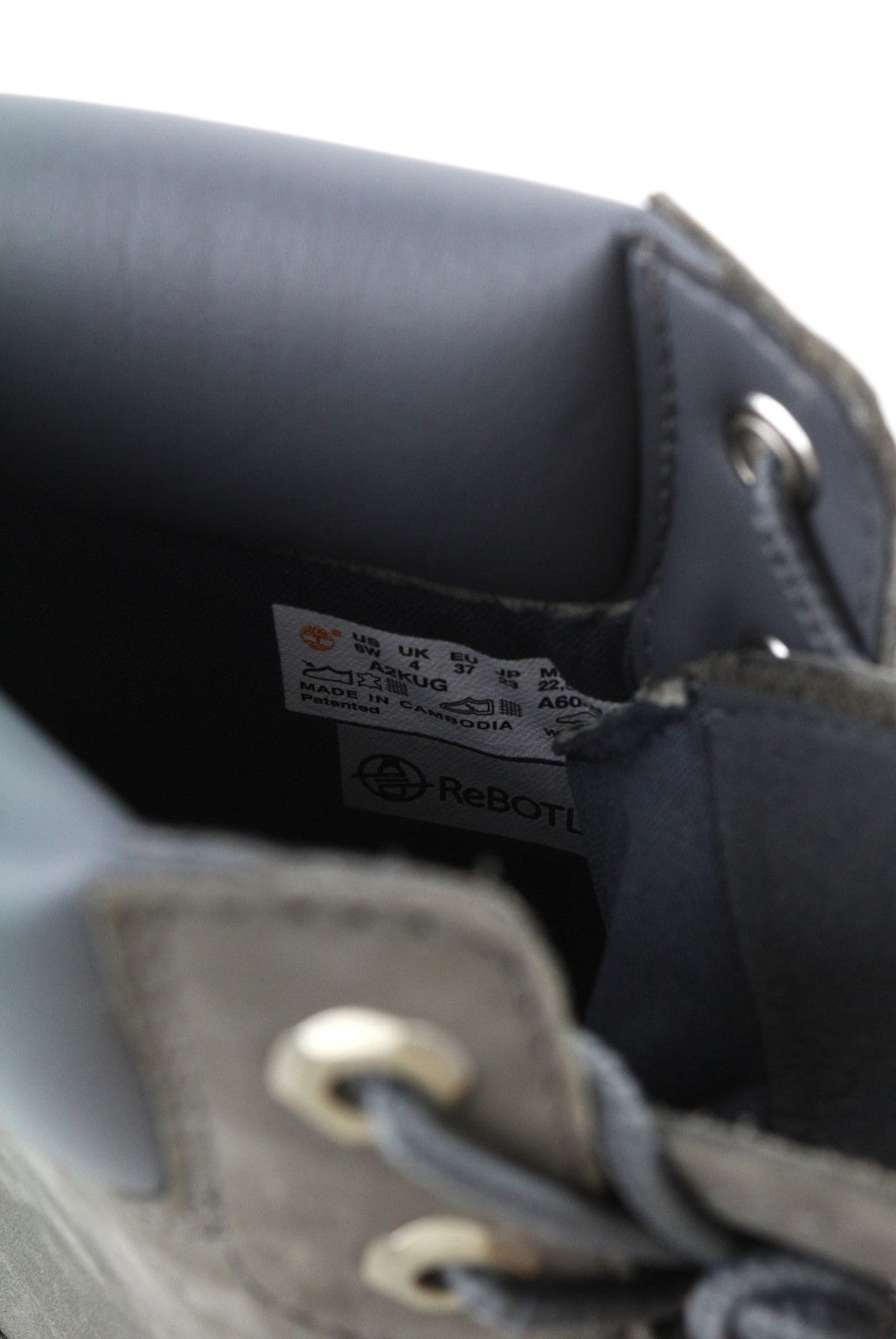 TIMBERLAND A2KUG-A6046 Women's EU37/38 Khaki ReBOTL Leather Lace-Up Boots